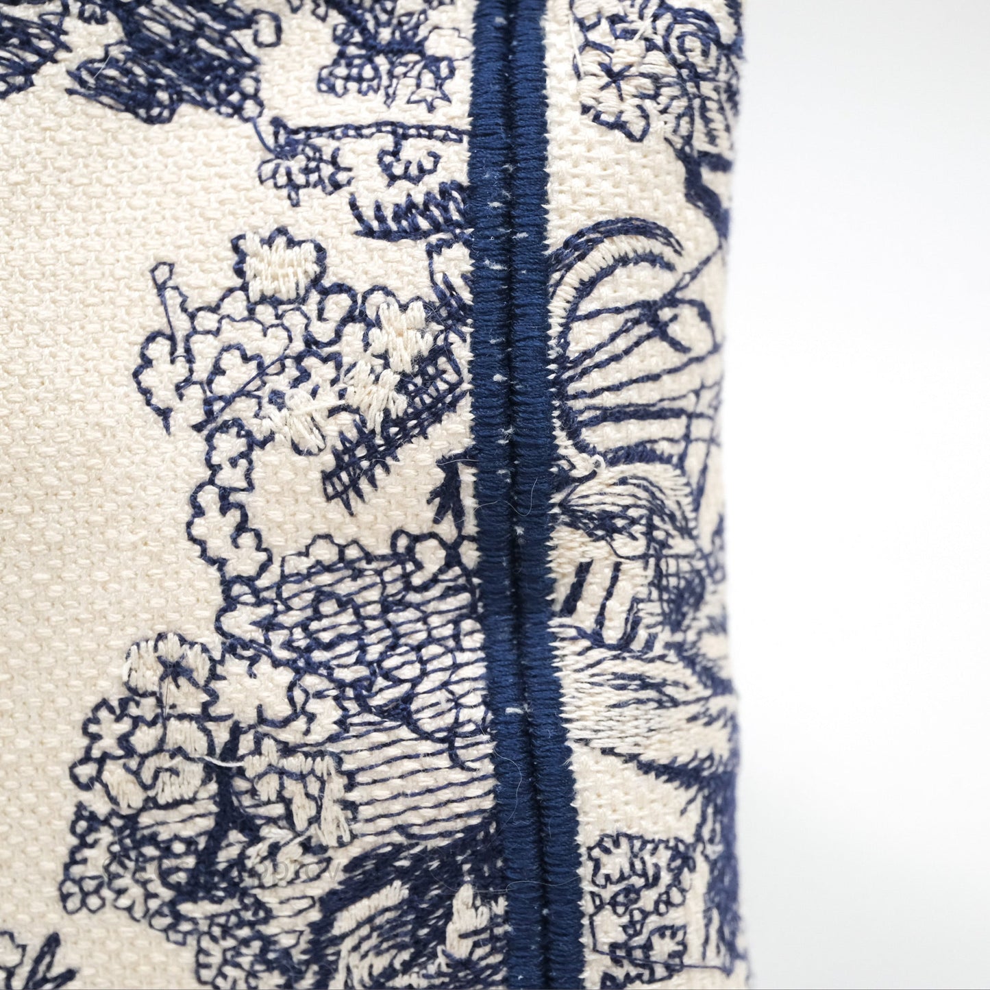 Christian Dior Medium (Old Small) Embroidered Toile De Jouy Canvas Book Tote Blue
