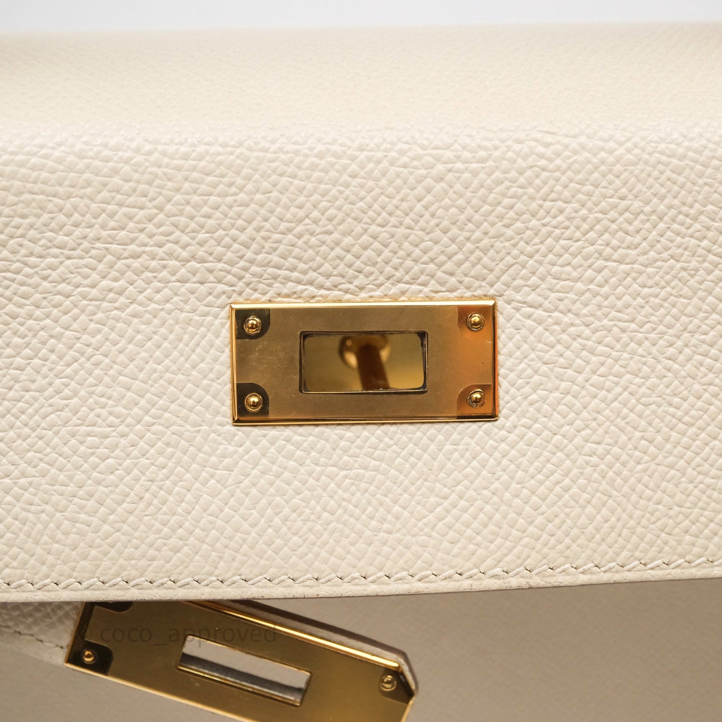 Hermes Kelly 28 Sellier Craie 10 Epsom Gold Hardware
