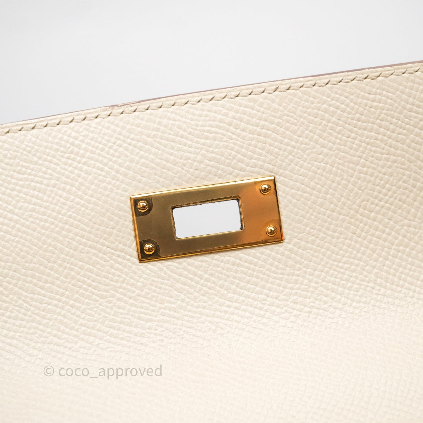Hermes Kelly 28 Sellier Craie 10 Epsom Gold Hardware