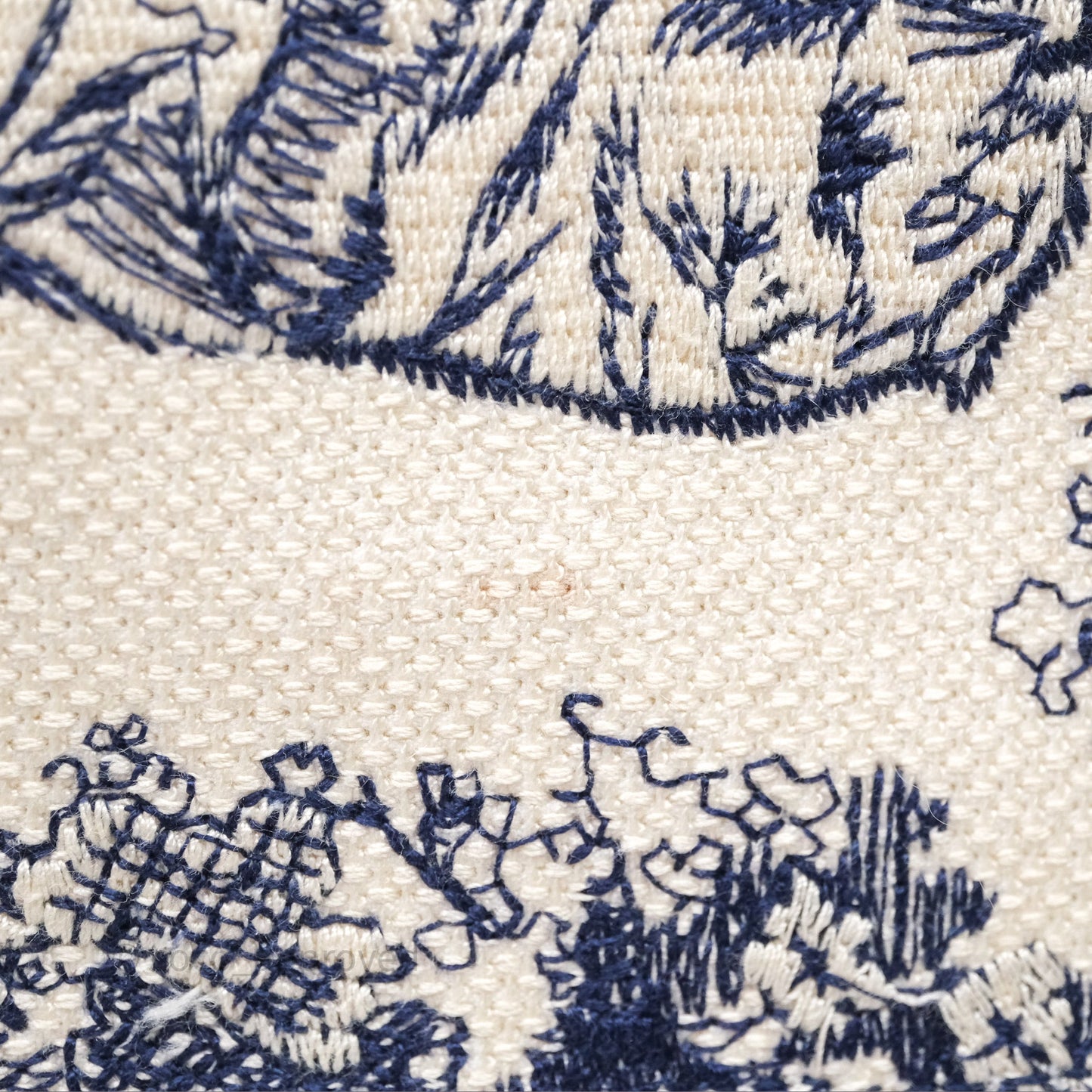 Christian Dior Medium (Old Small) Embroidered Toile De Jouy Canvas Book Tote Blue