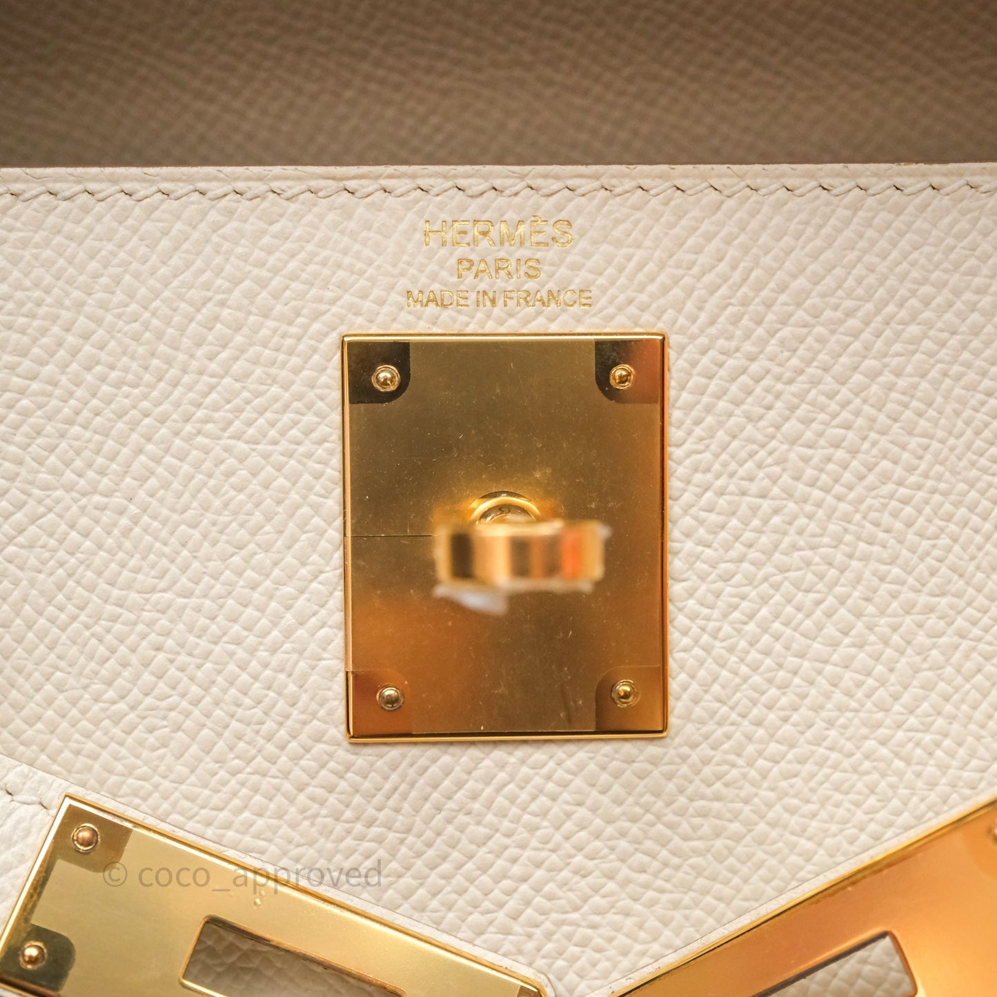 Hermes Kelly 28 Sellier Craie 10 Epsom Gold Hardware