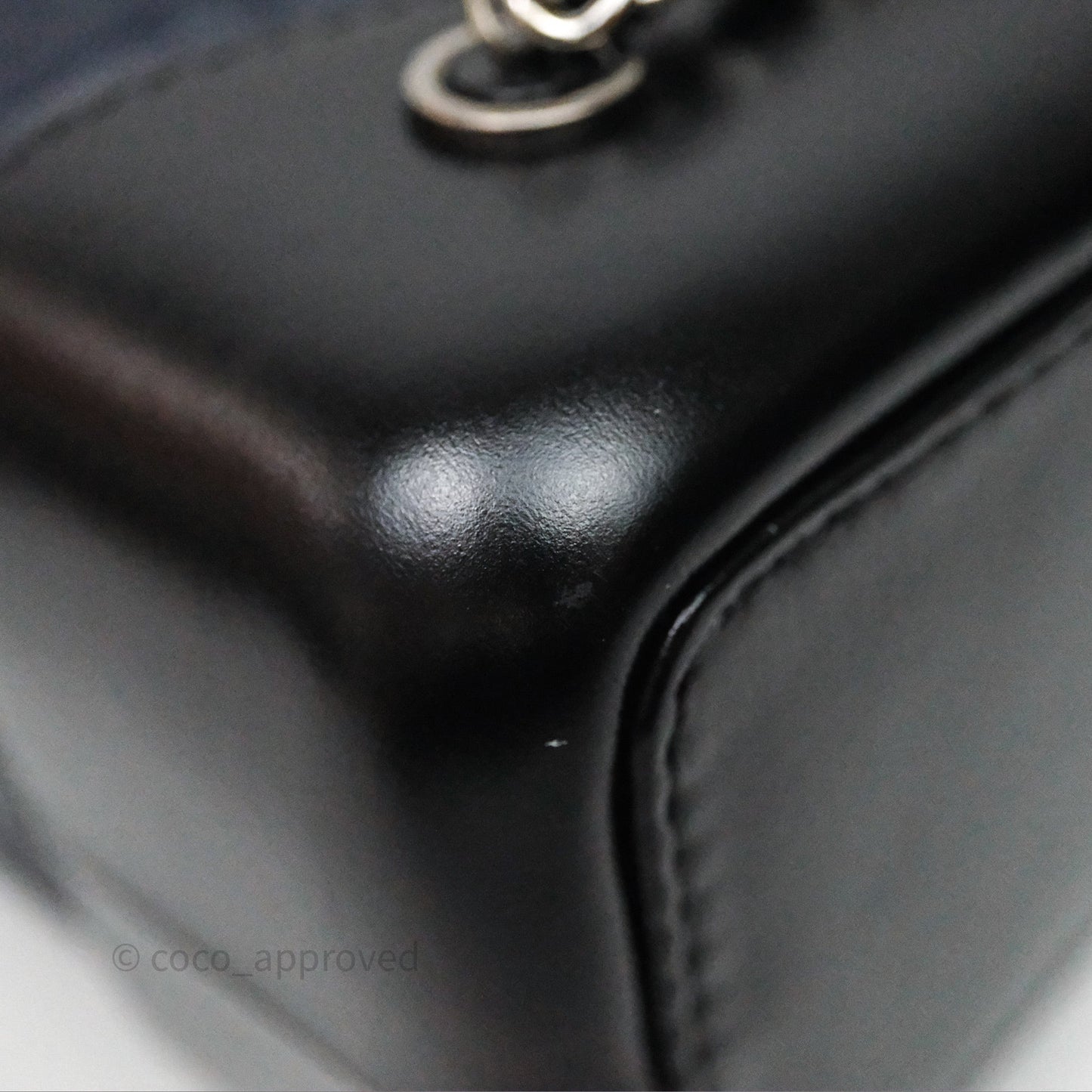 Chanel Small Gabrielle Backpack Navy Black Aged Calfskin