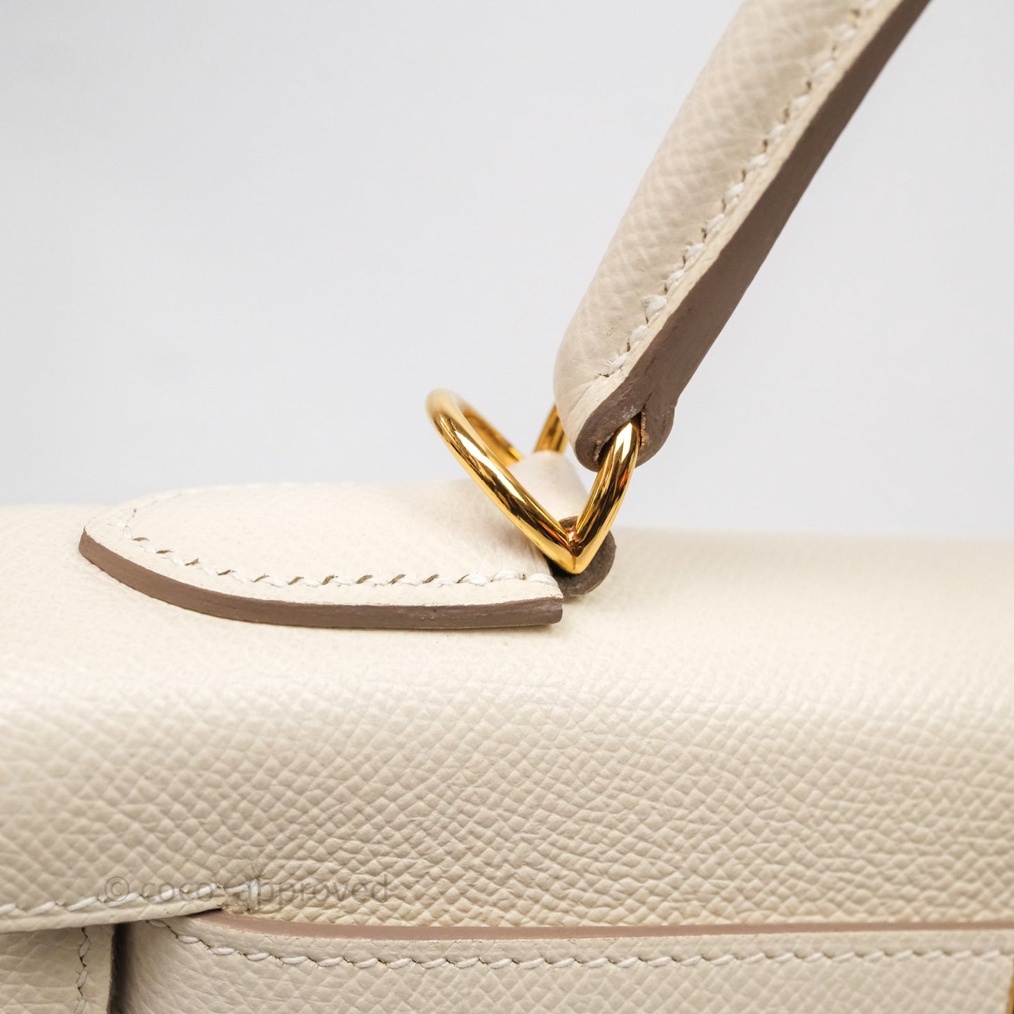 Hermes Kelly 28 Sellier Craie 10 Epsom Gold Hardware