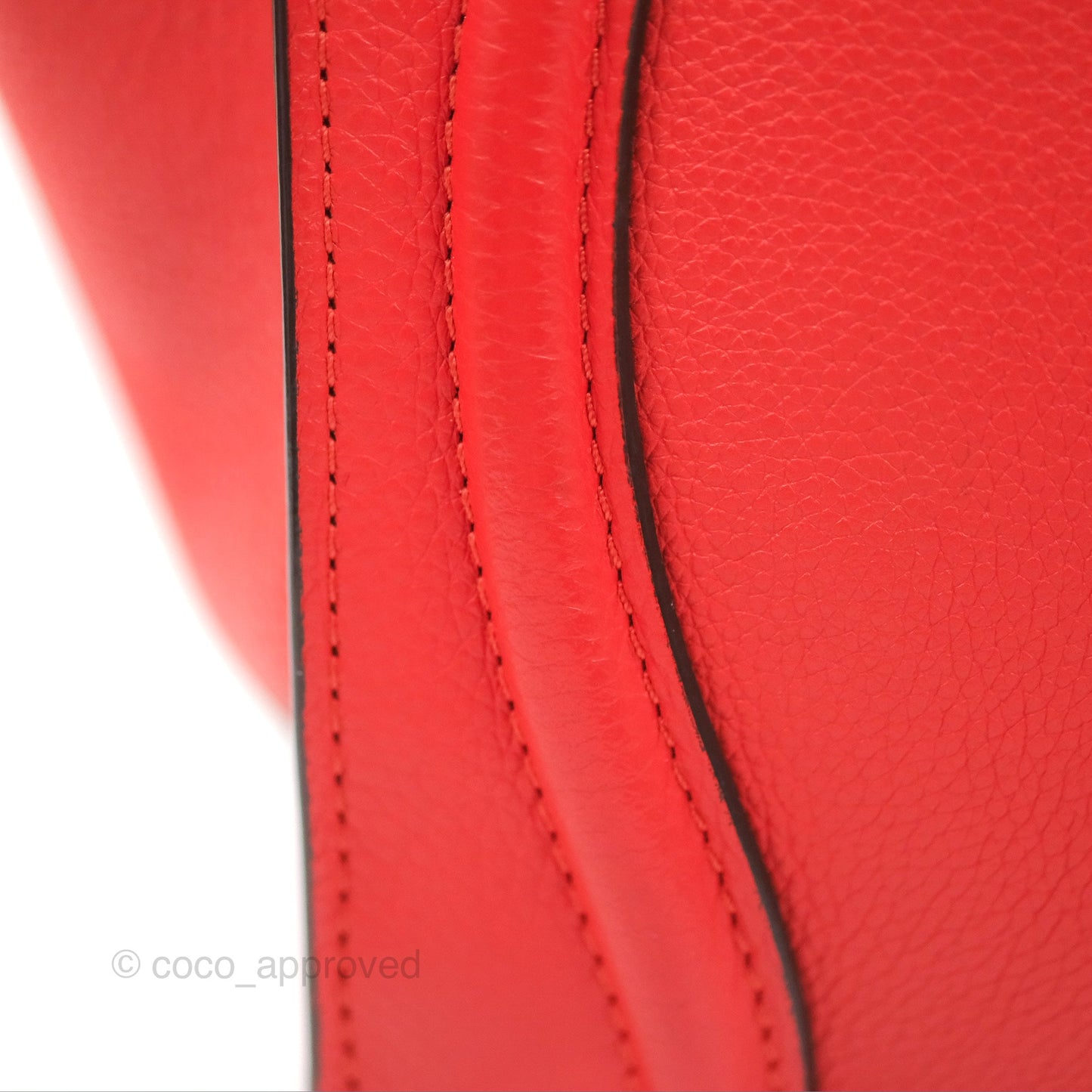 Celine Micro Luggage Handbag Poppy Red Grained Calfskin