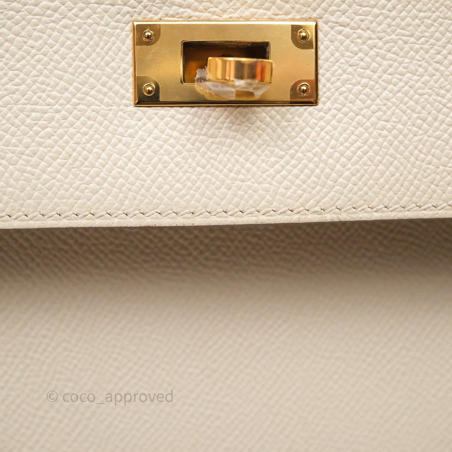Hermes Kelly 28 Sellier Craie 10 Epsom Gold Hardware