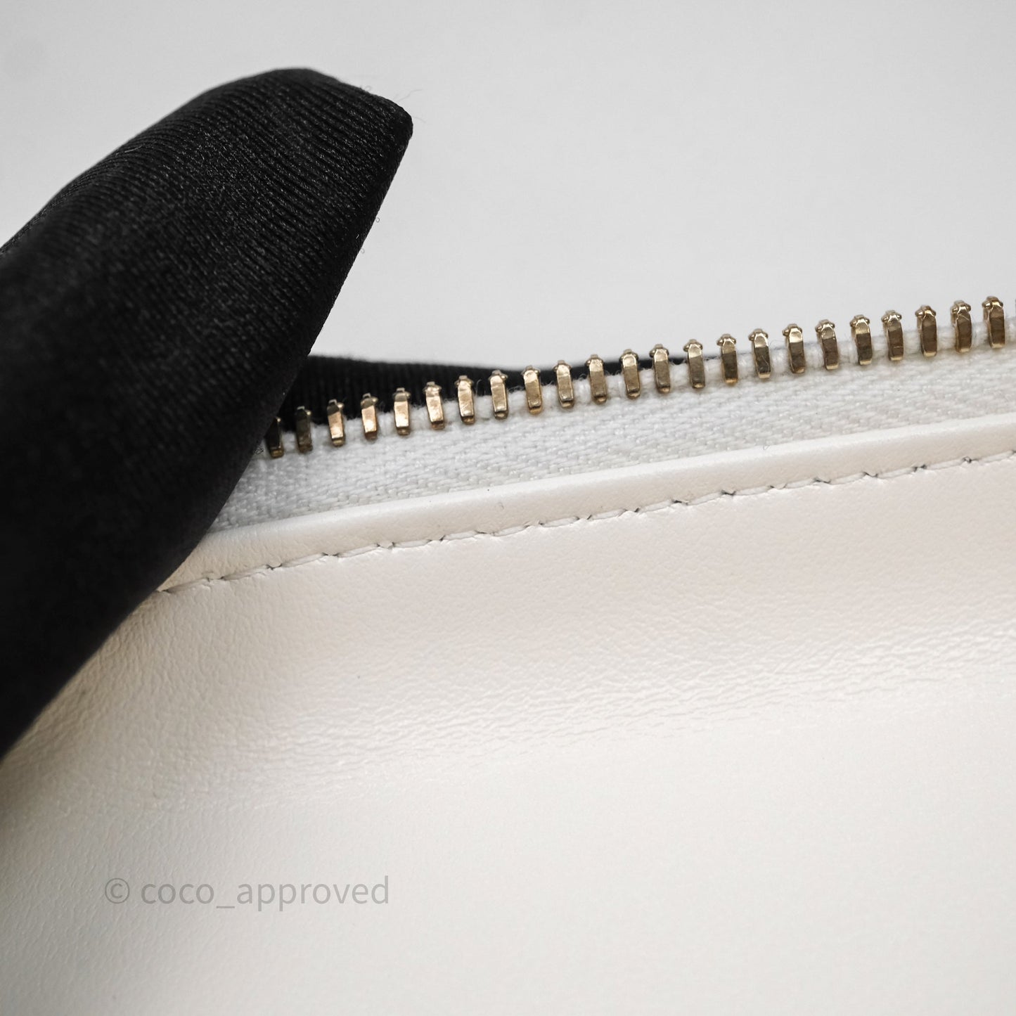 Chanel Top Handle Long Vanity with Chain White Caviar Gold Hardware