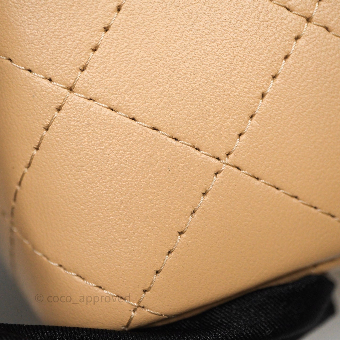 Chanel Mini Square Flap Quilted Beige Lambskin Gold Hardware