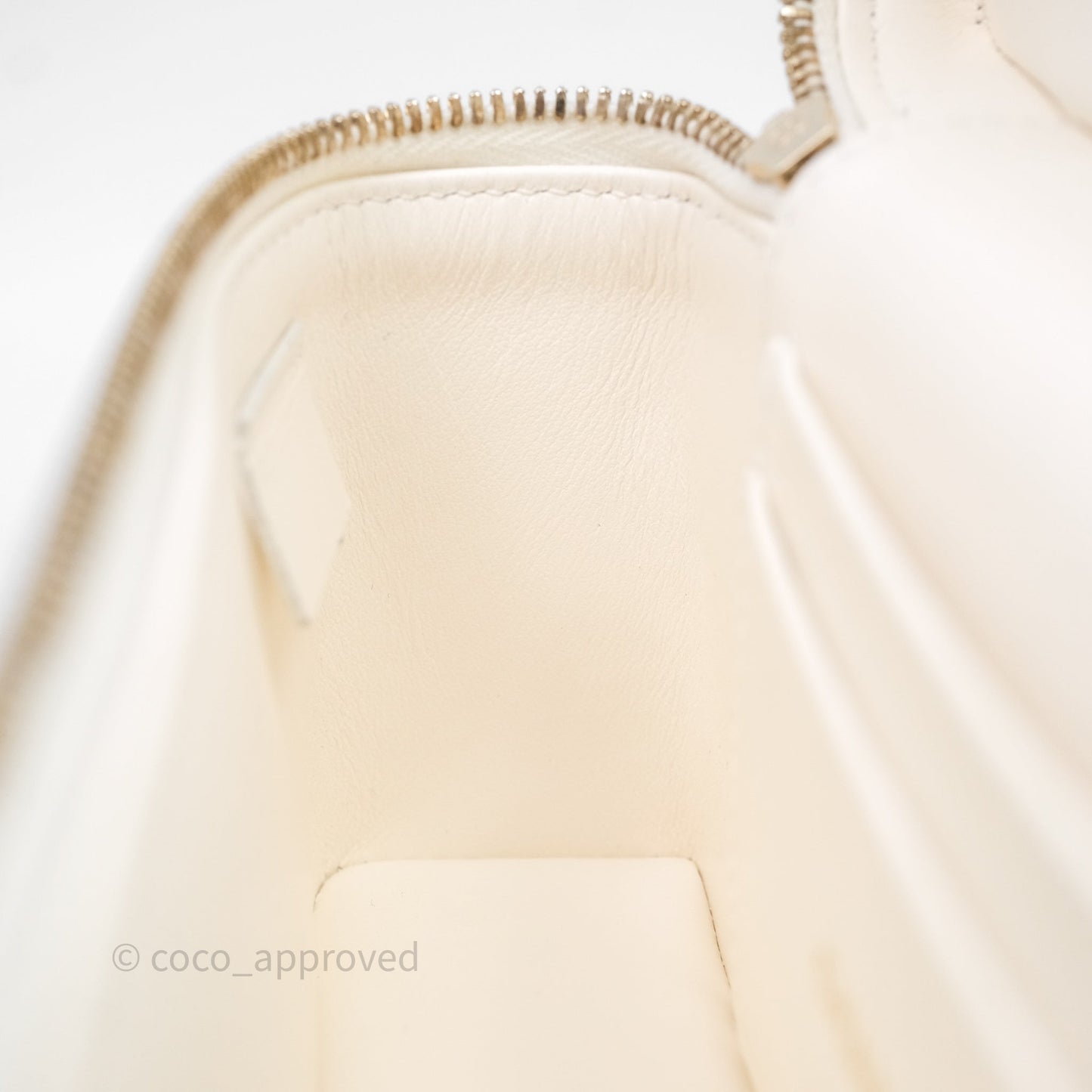 Chanel Top Handle Long Vanity with Chain White Caviar Gold Hardware