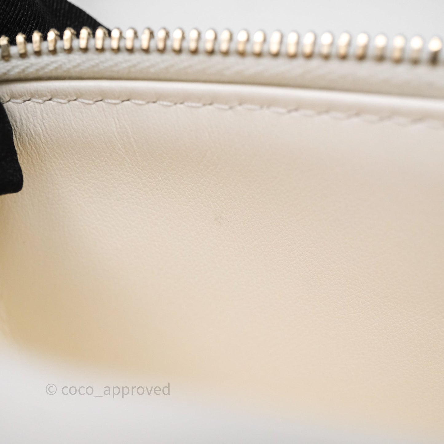 Chanel Top Handle Long Vanity with Chain White Caviar Gold Hardware