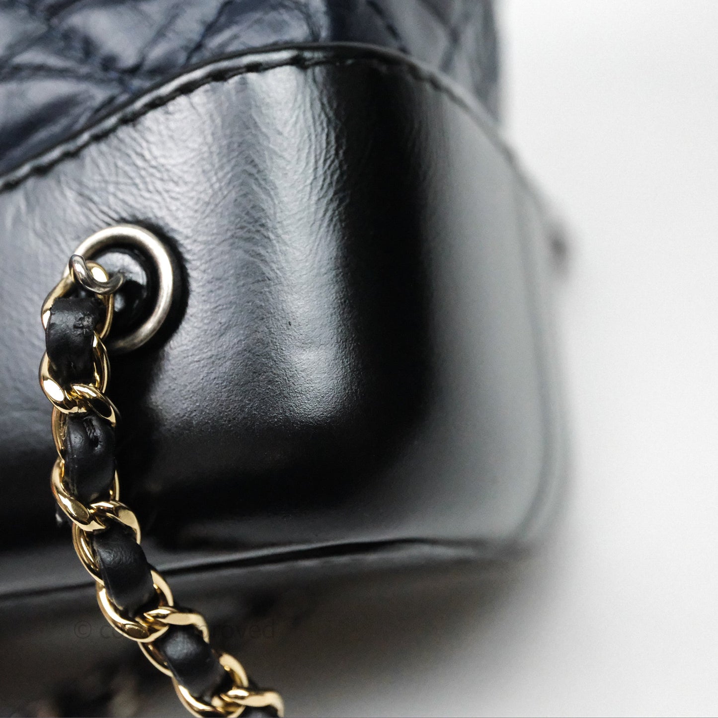 Chanel Small Gabrielle Backpack Navy Black Aged Calfskin