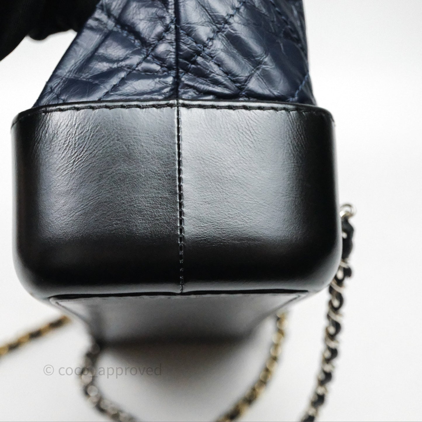 Chanel Small Gabrielle Backpack Navy Black Aged Calfskin