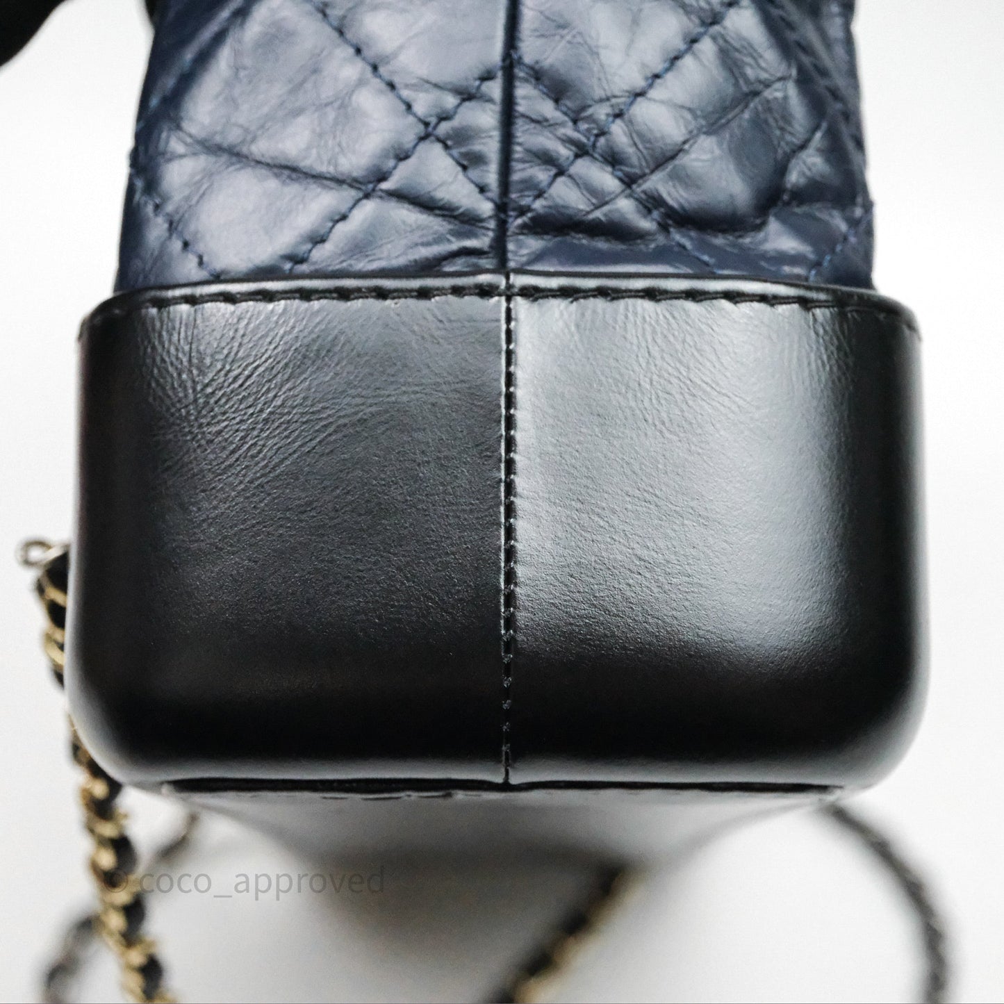Chanel Small Gabrielle Backpack Navy Black Aged Calfskin