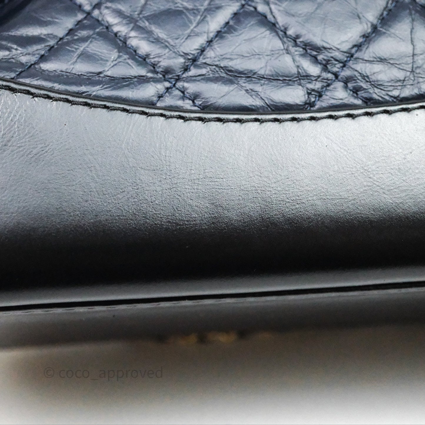 Chanel Small Gabrielle Backpack Navy Black Aged Calfskin