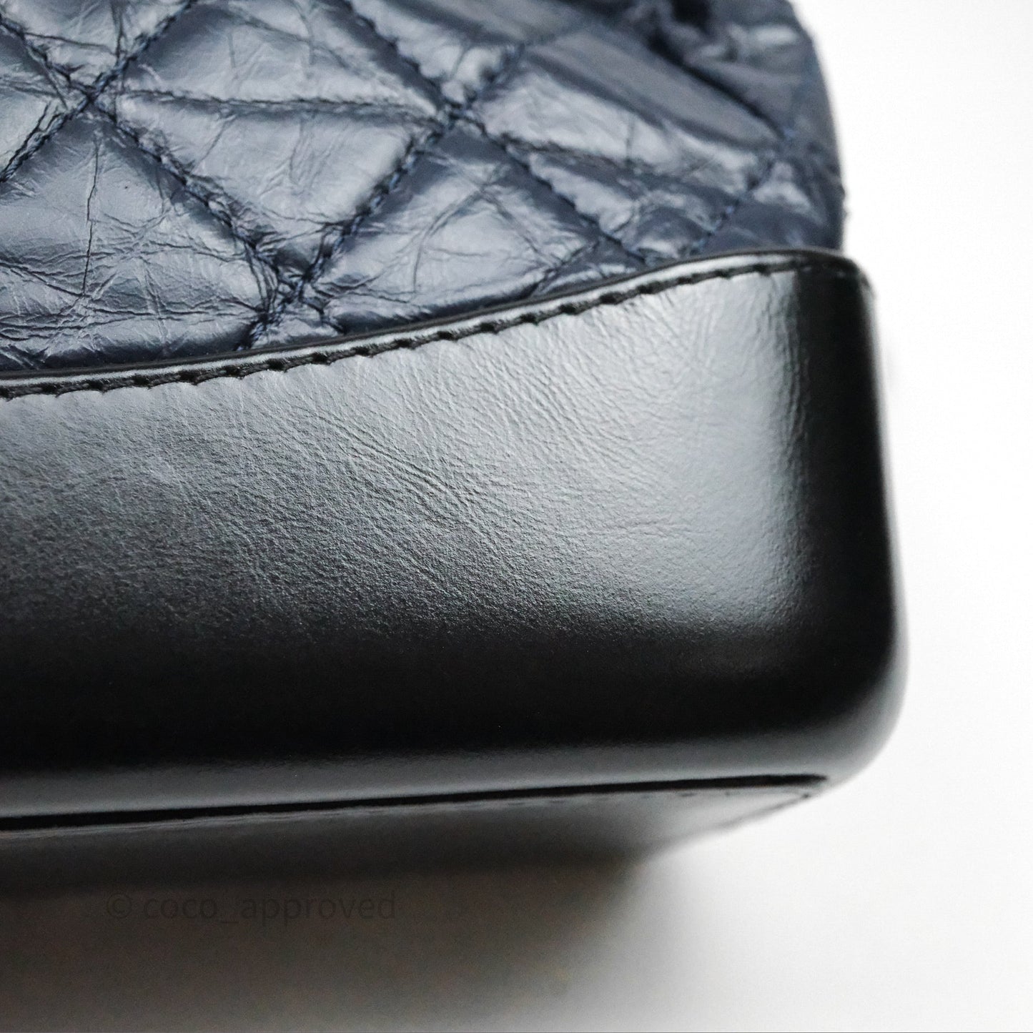 Chanel Small Gabrielle Backpack Navy Black Aged Calfskin