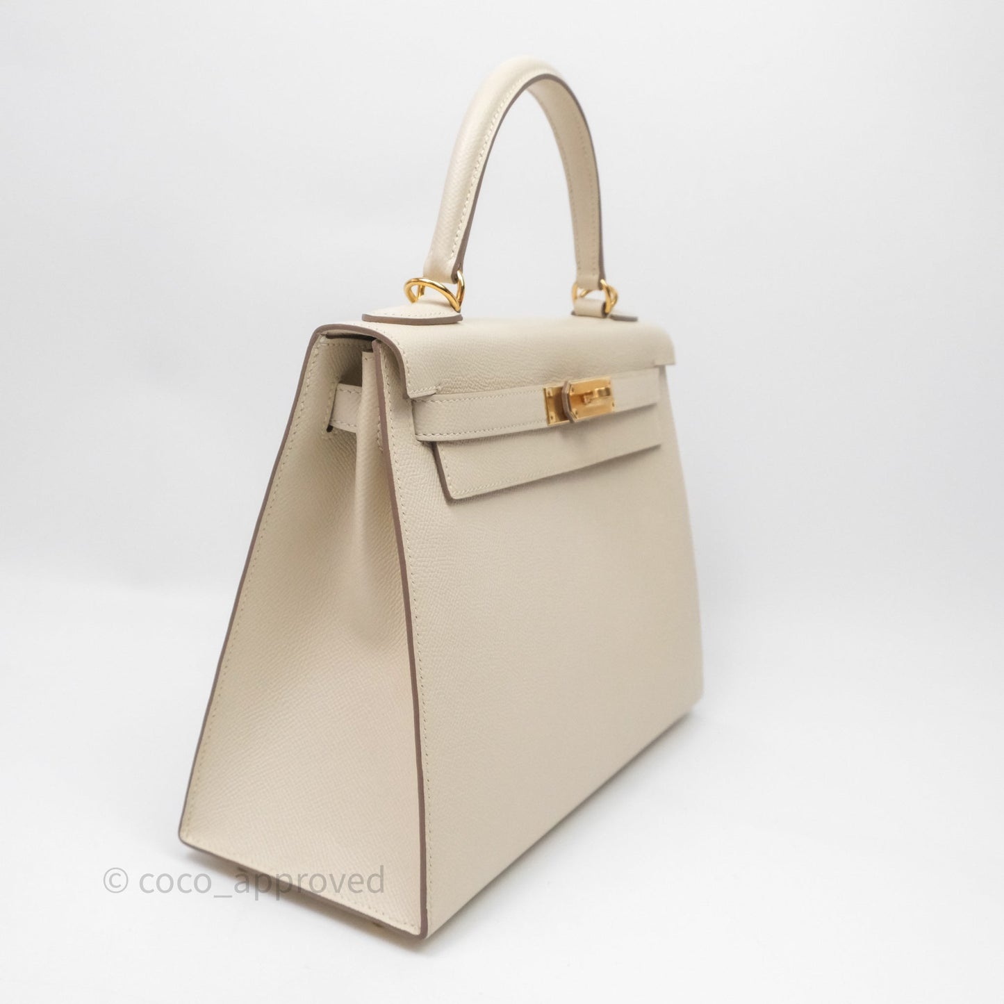 Hermes Kelly 28 Sellier Craie 10 Epsom Gold Hardware