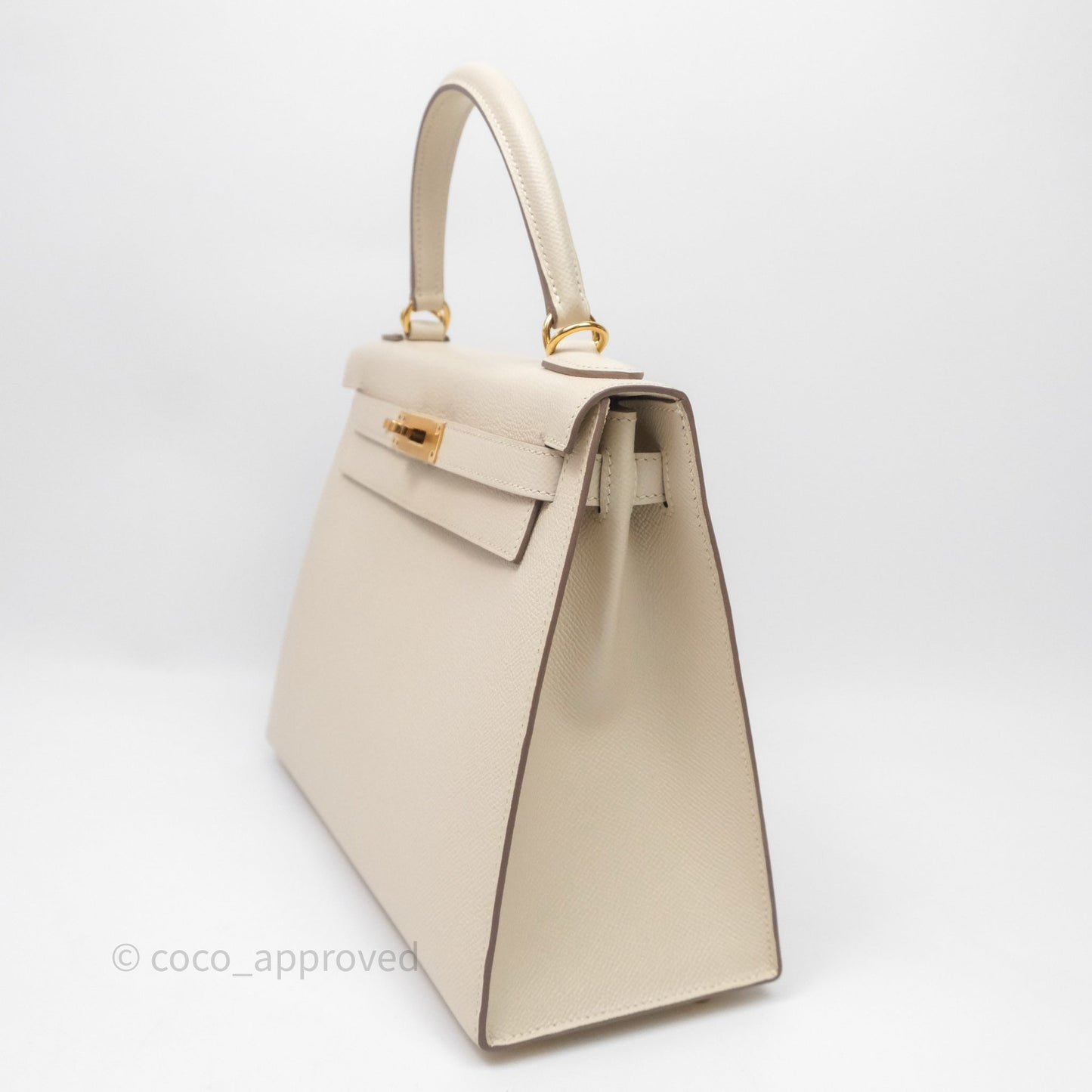 Hermes Kelly 28 Sellier Craie 10 Epsom Gold Hardware