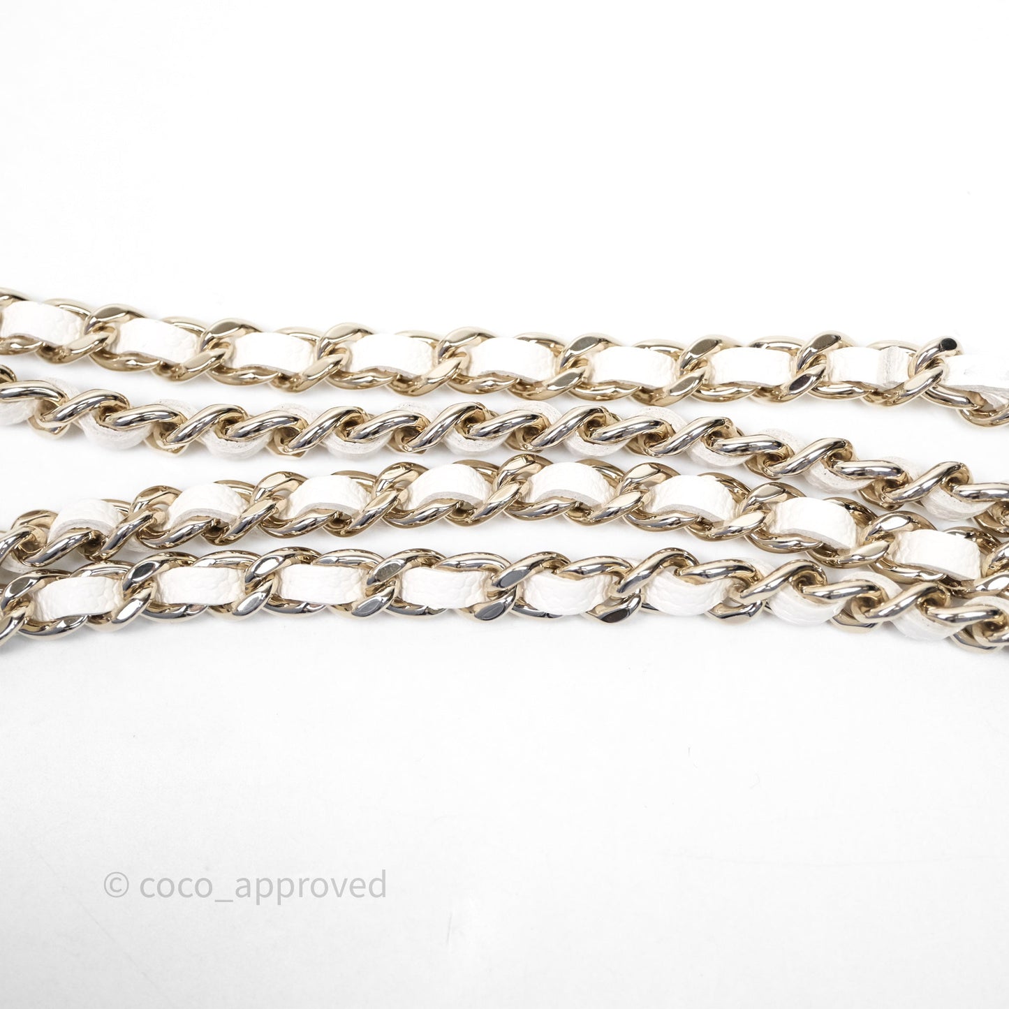 Chanel Top Handle Long Vanity with Chain White Caviar Gold Hardware