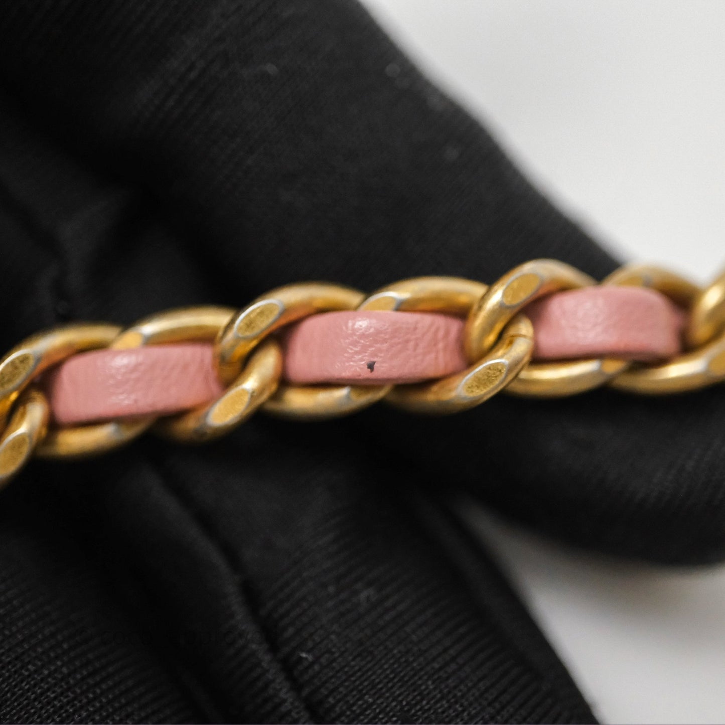 Chanel Pearl Crush Mini Square Quilted Pink Lambskin Aged Gold Hardware