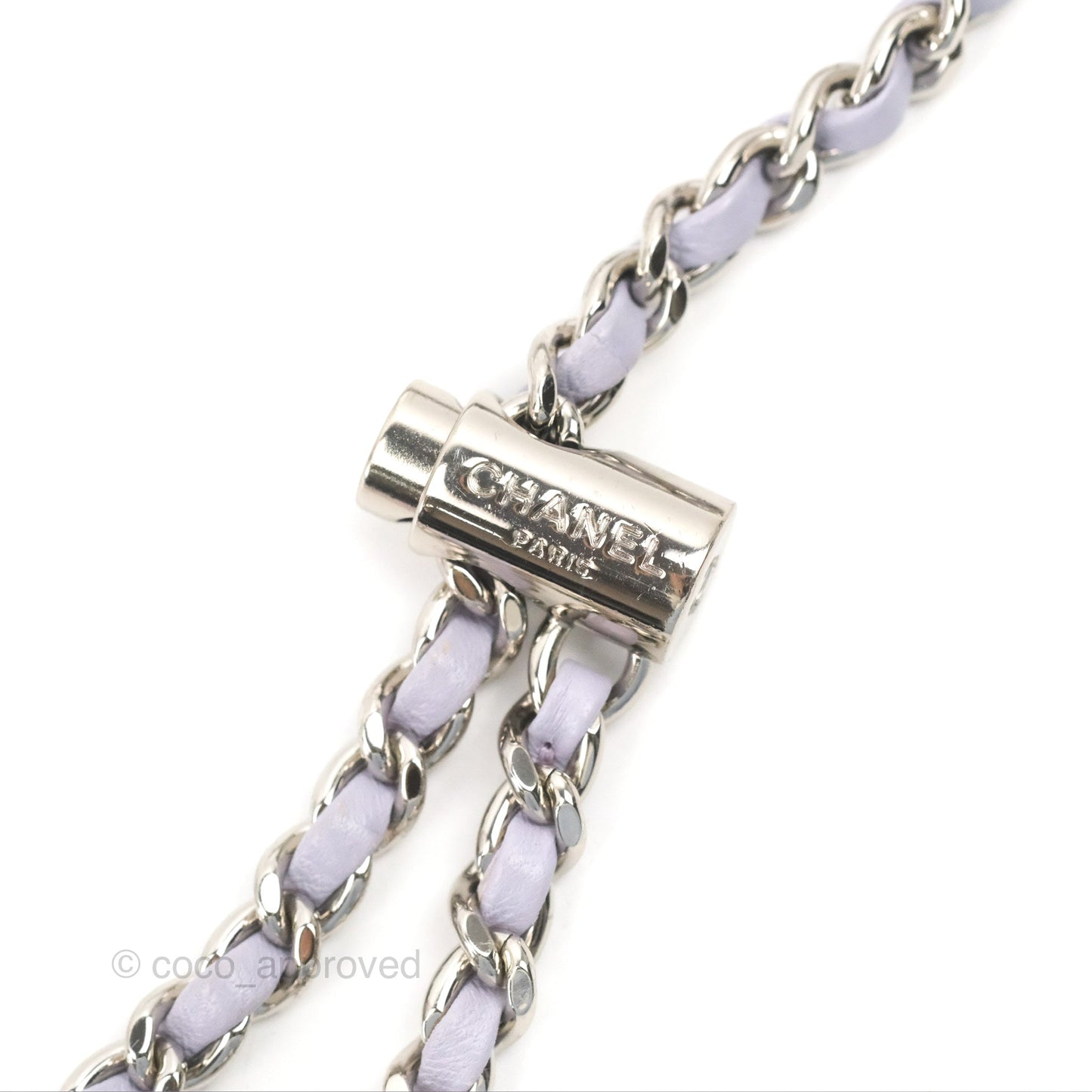 Chanel Quilted Vertical My Perfect Camera Case Lilac Lambskin Silver Hardware
