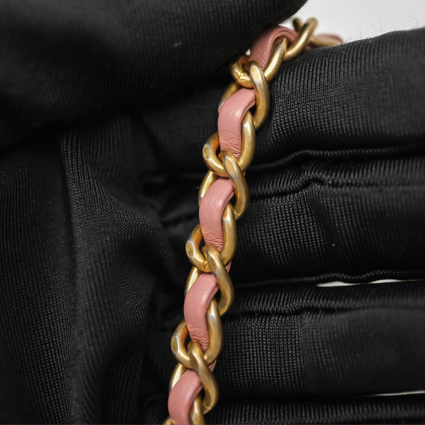 Chanel Pearl Crush Mini Square Quilted Pink Lambskin Aged Gold Hardware