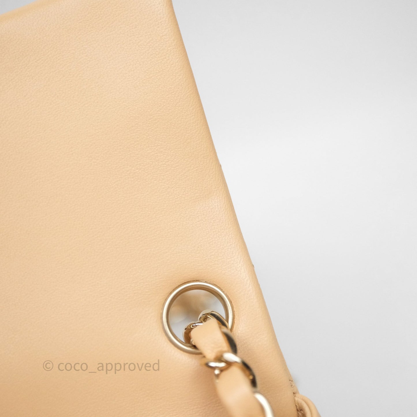 Chanel Mini Square Flap Quilted Beige Lambskin Gold Hardware