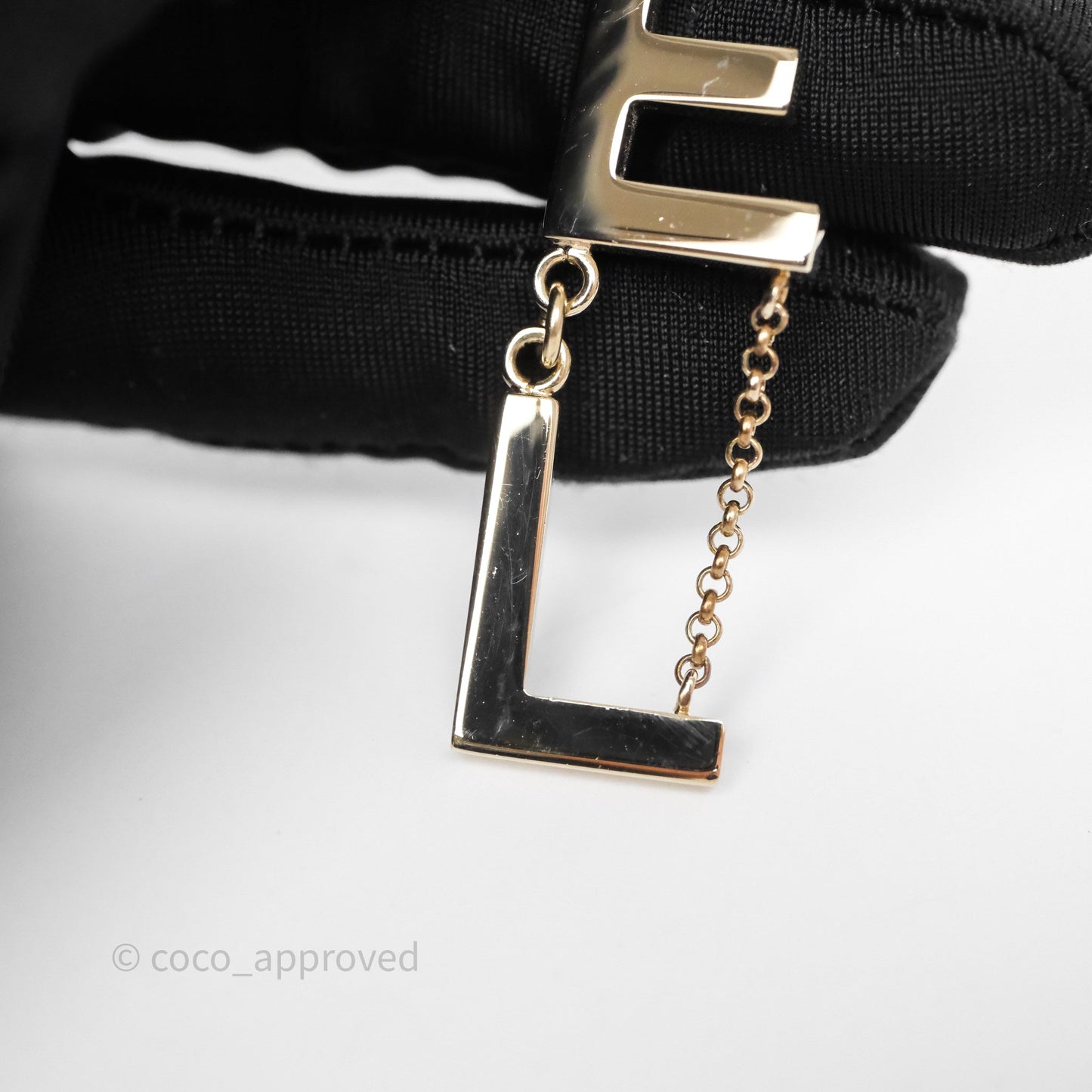 Chanel Letter Cha-Nel Logo Drop Earrings Gold Tone 21V