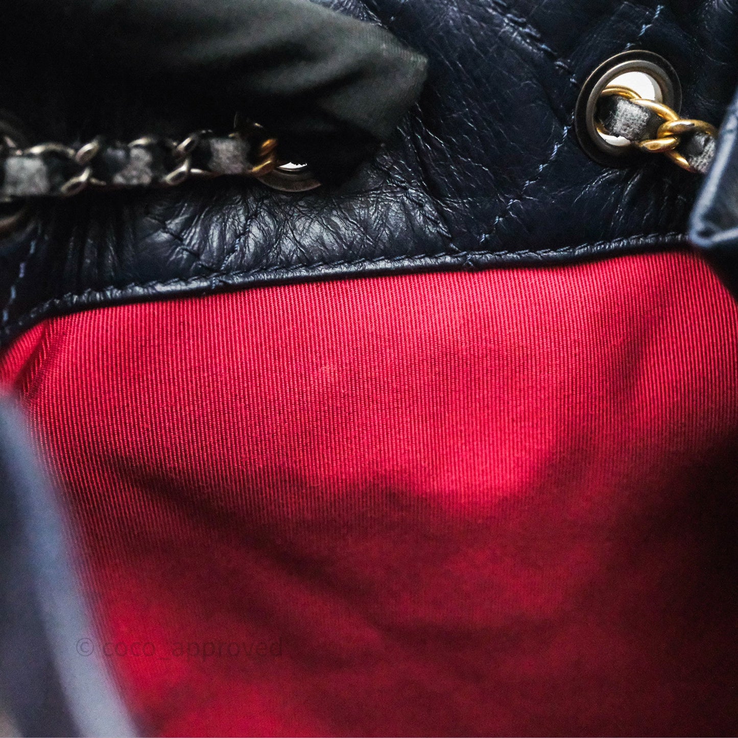 Chanel Small Gabrielle Backpack Navy Black Aged Calfskin