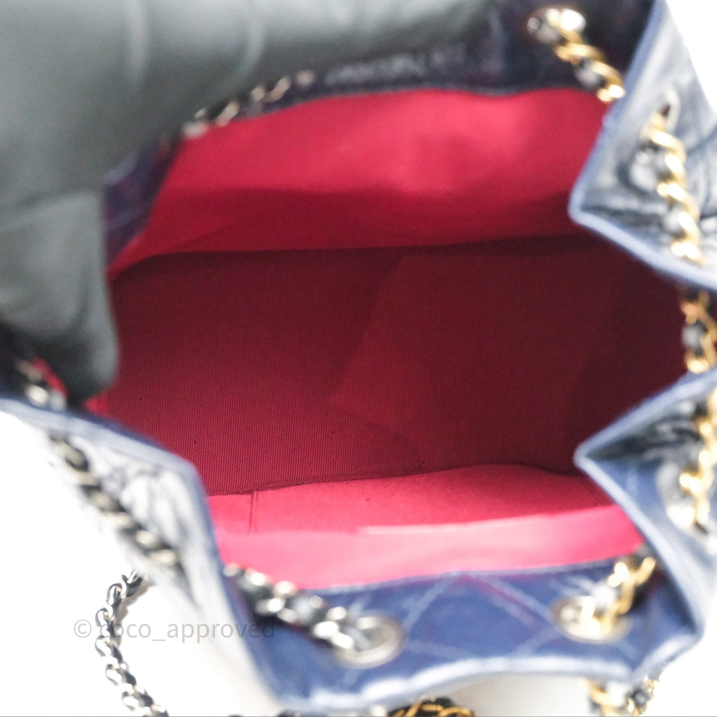 Chanel Small Gabrielle Backpack Navy Black Aged Calfskin