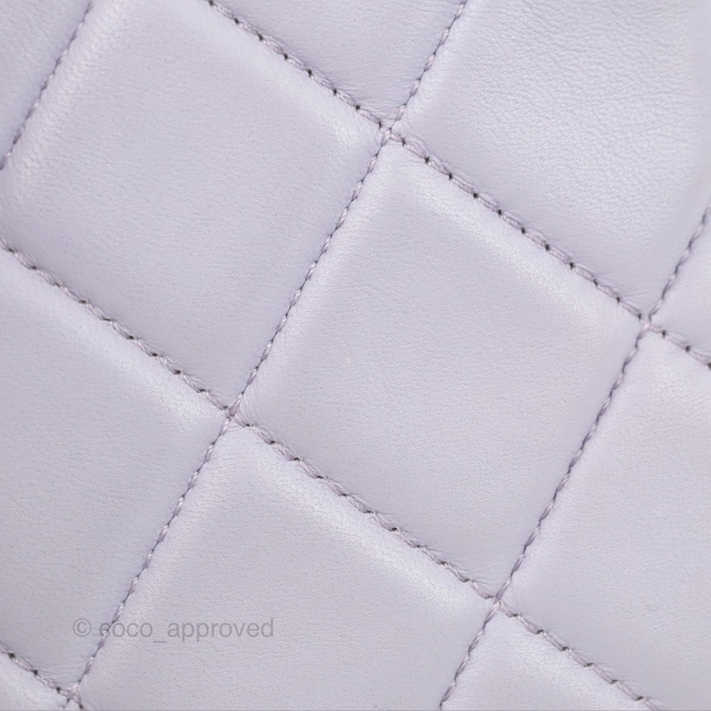 Chanel Quilted Vertical My Perfect Camera Case Lilac Lambskin Silver Hardware