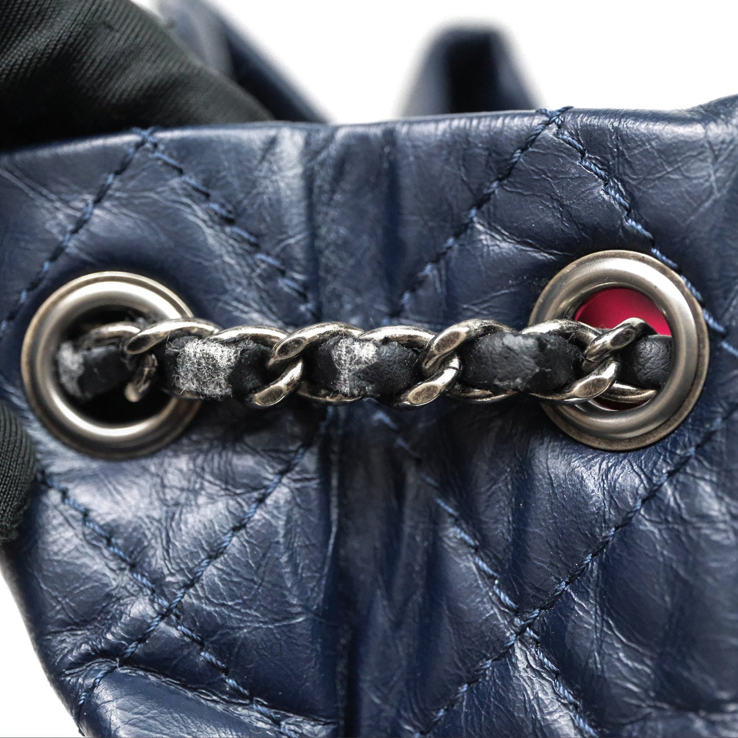 Chanel Small Gabrielle Backpack Navy Black Aged Calfskin