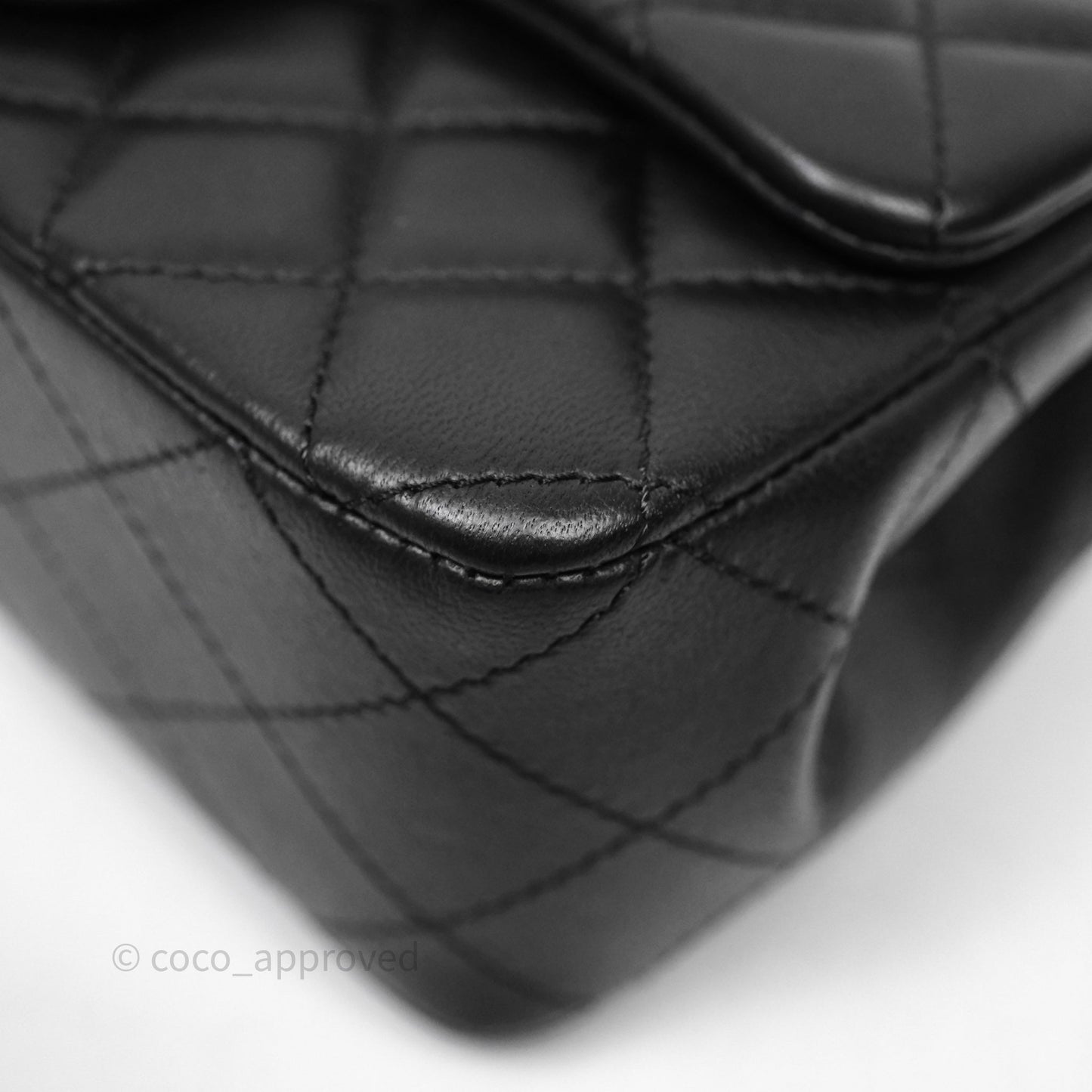 Chanel Mini Rectangular Flap with Camellia Adjustable Chain Black Lambskin Aged Gold Hardware