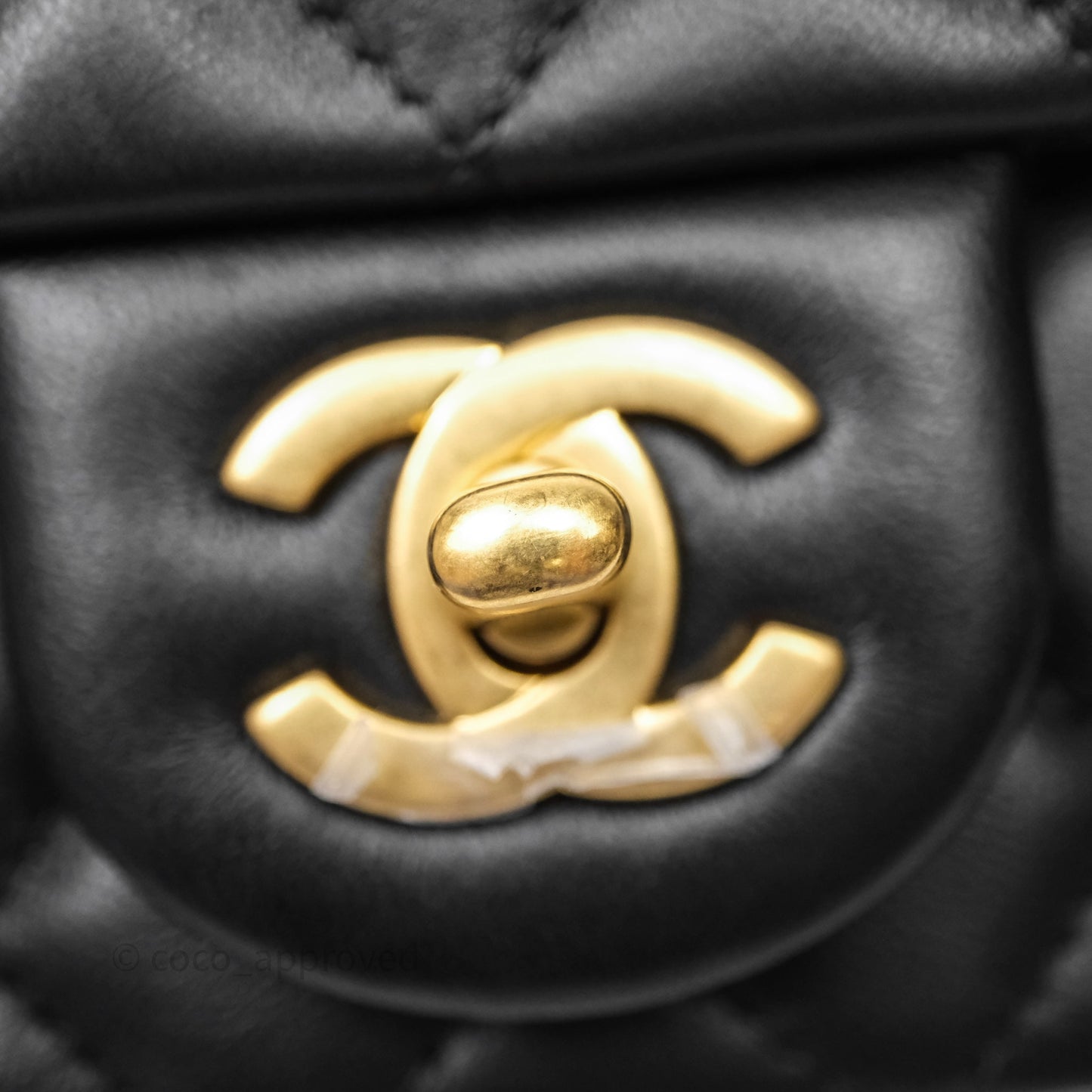 Chanel Mini Rectangular Flap with Camellia Adjustable Chain Black Lambskin Aged Gold Hardware