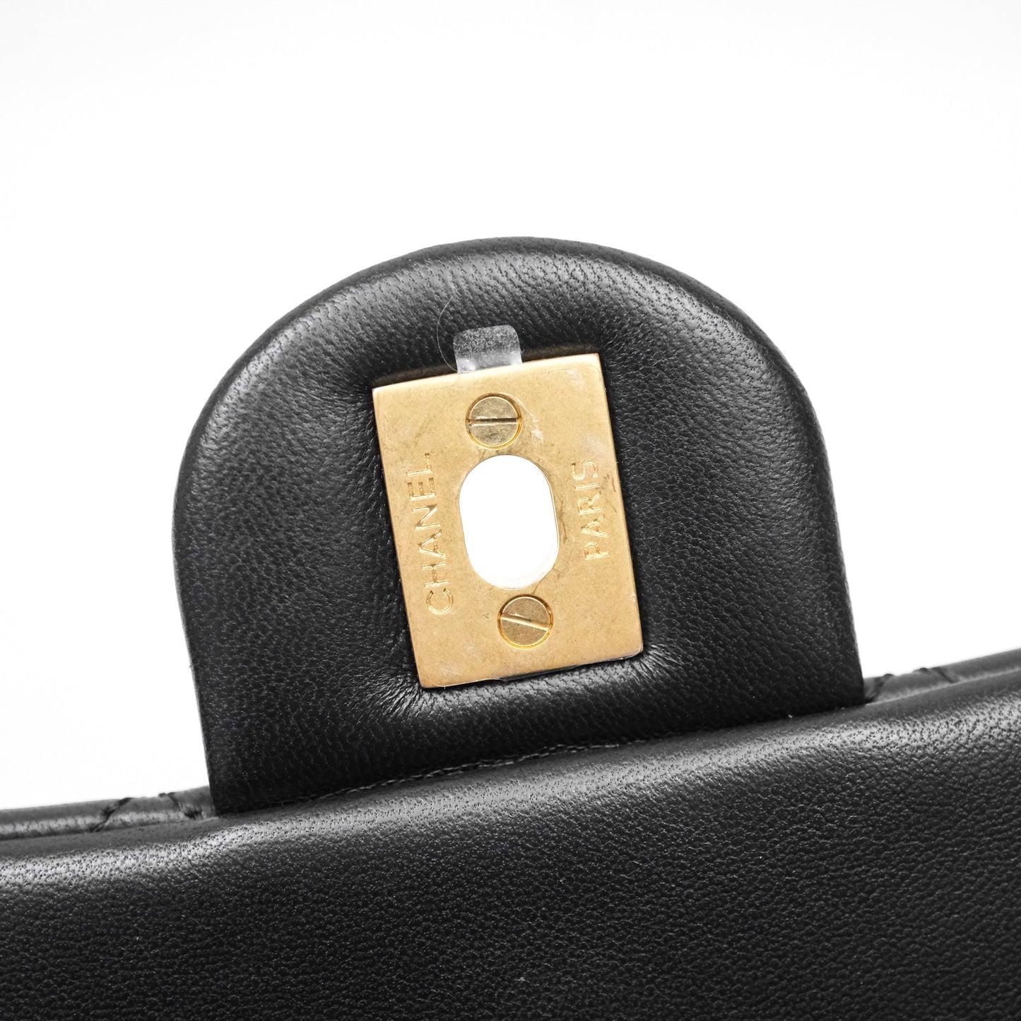 Chanel Mini Rectangular Flap with Camellia Adjustable Chain Black Lambskin Aged Gold Hardware