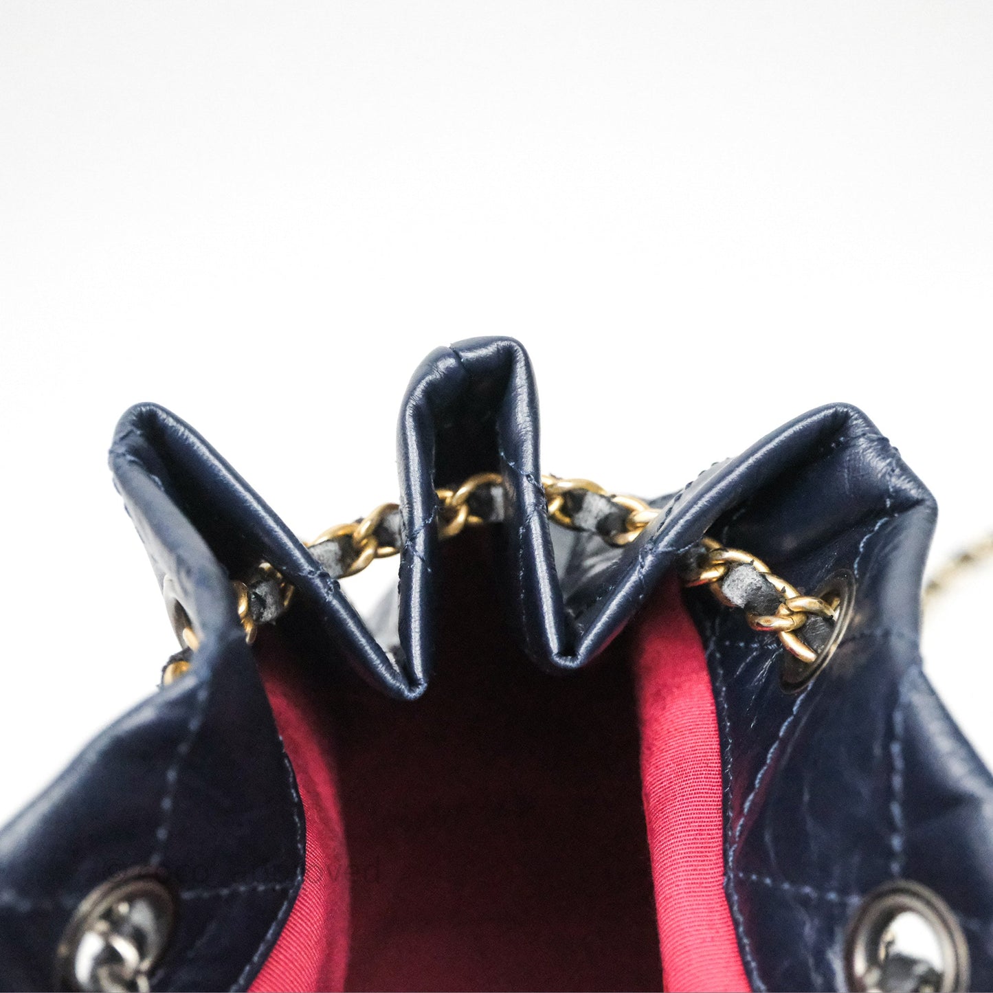 Chanel Small Gabrielle Backpack Navy Black Aged Calfskin