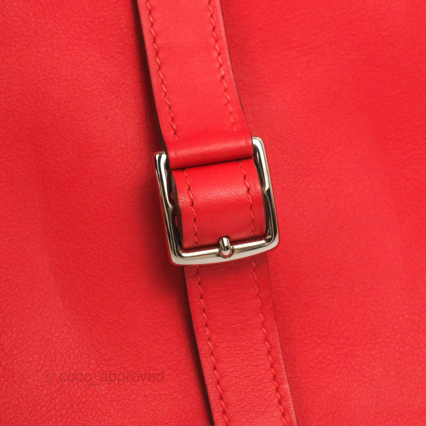 Hermès Halzan 22 Mini Red Swift Palladium Hardware