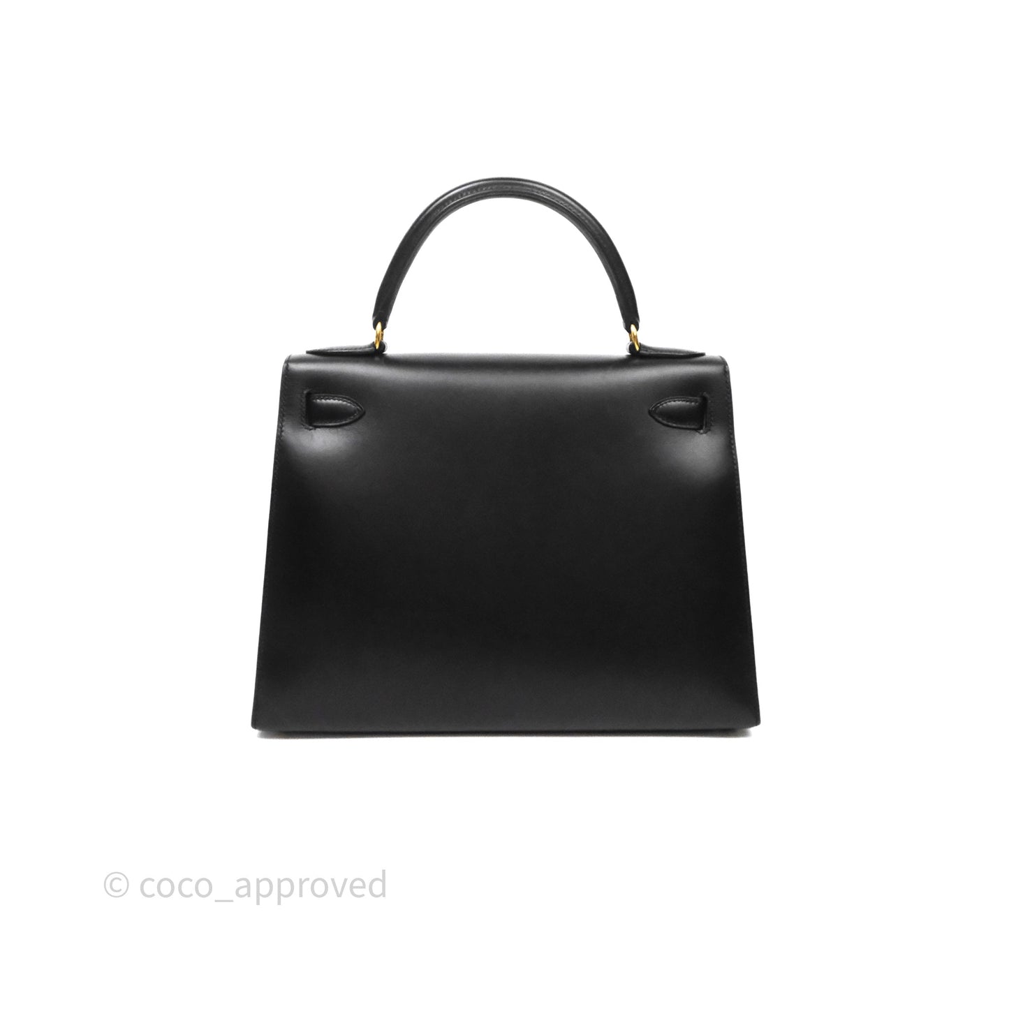 Hermès Vintage Kelly 28 Sellier Black Noir 89 Box Leather Gold Hardware