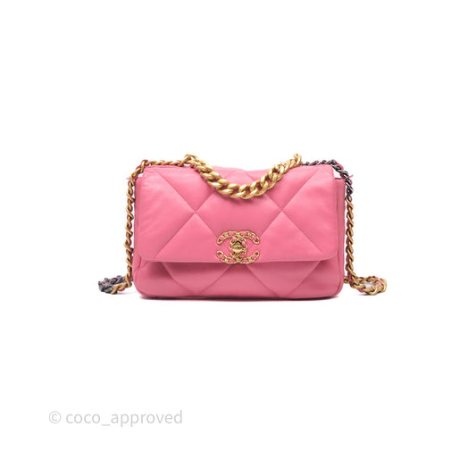 Chanel 19 Small Pink Mixed Hardware