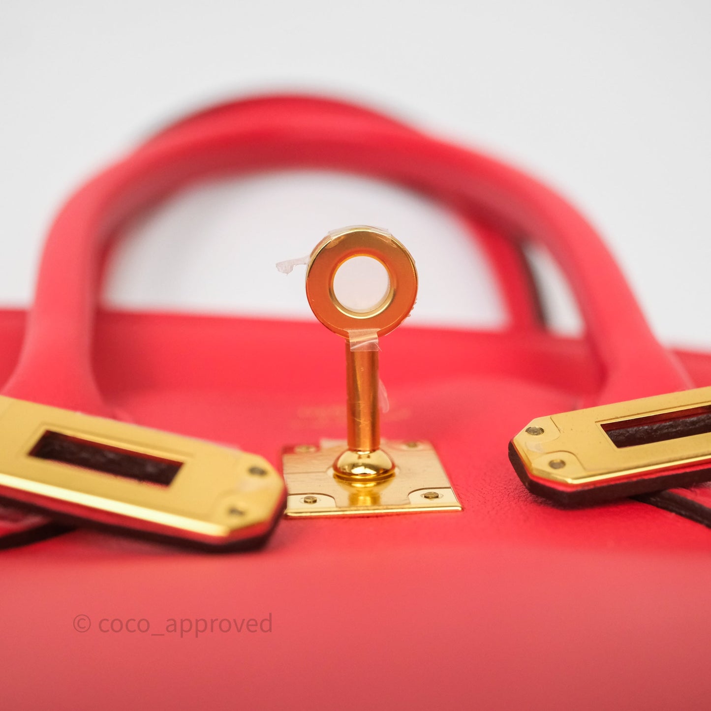 Hermes Birkin 25 Retourne Rouge Swift Gold Hardware