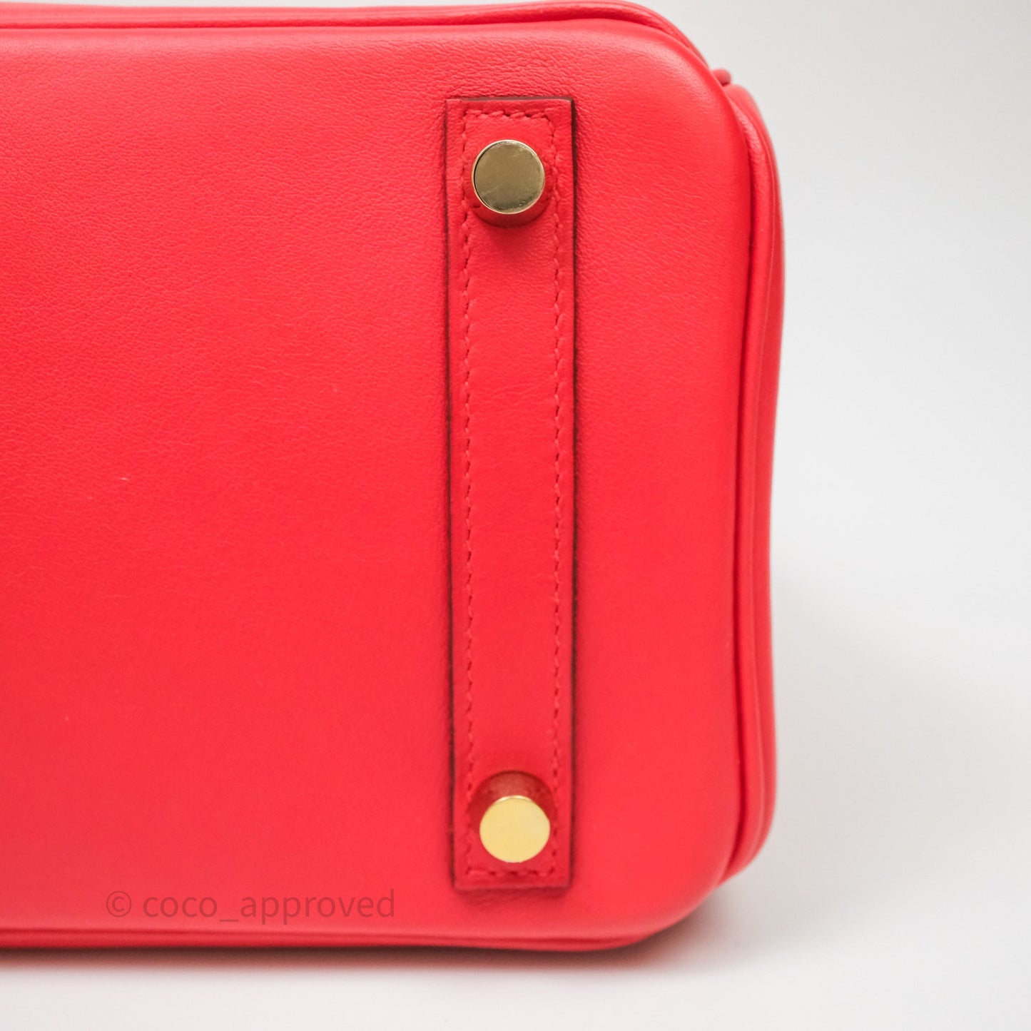 Hermes Birkin 25 Retourne Rouge Swift Gold Hardware