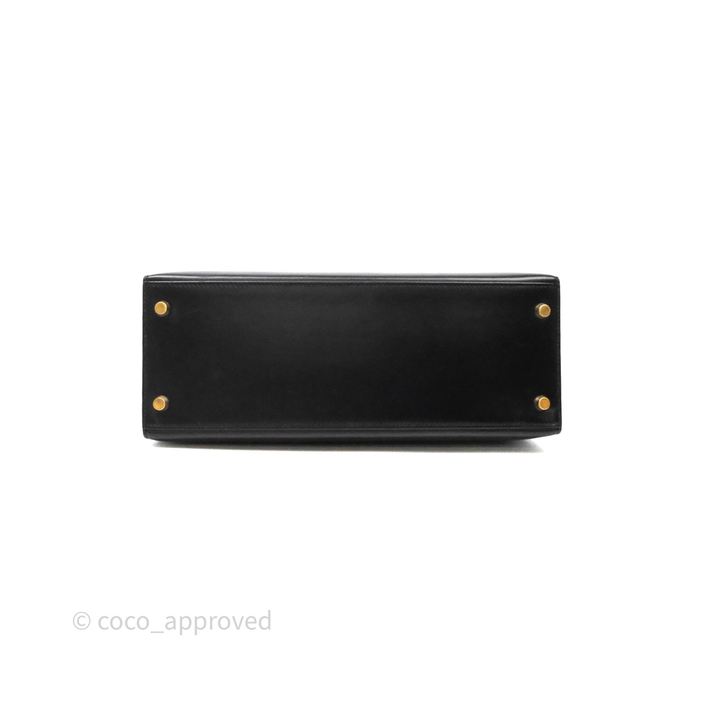 Hermès Vintage Kelly 28 Sellier Black Noir 89 Box Leather Gold Hardware