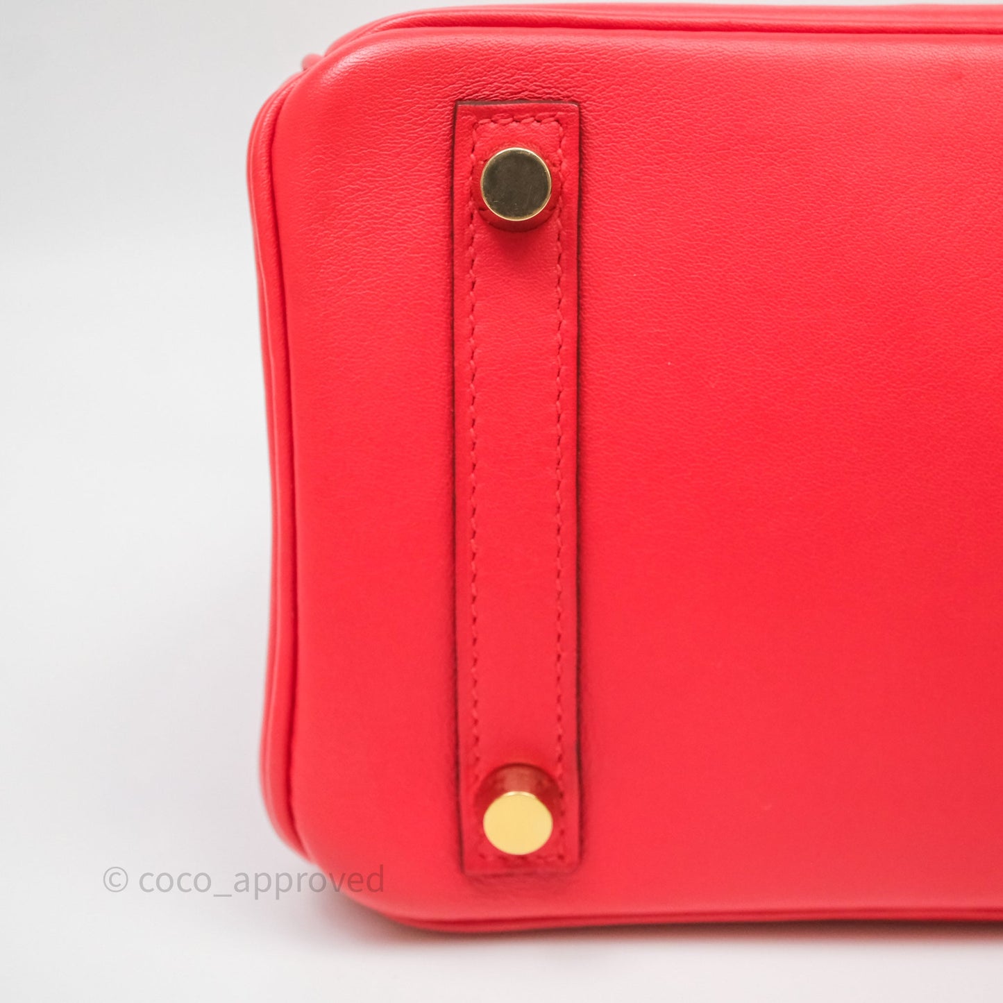 Hermes Birkin 25 Retourne Rouge Swift Gold Hardware