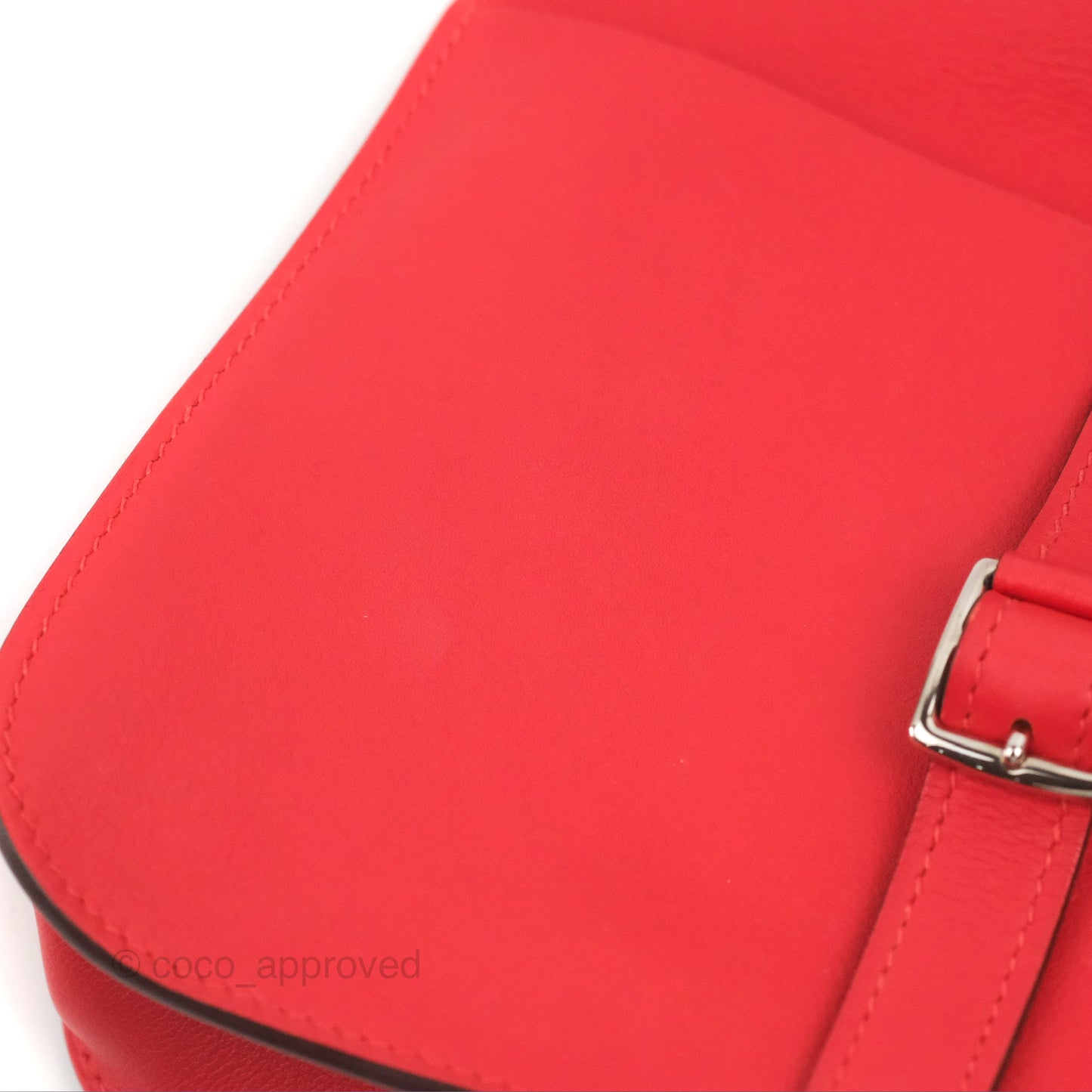 Hermès Halzan 22 Mini Red Swift Palladium Hardware