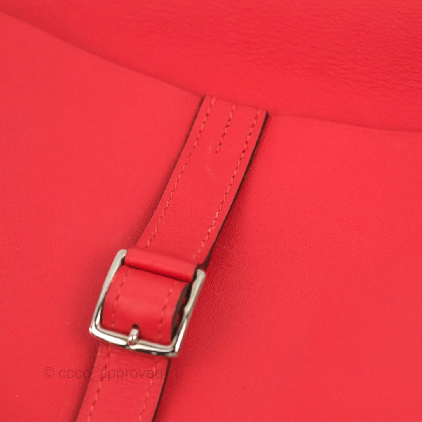 Hermès Halzan 22 Mini Red Swift Palladium Hardware