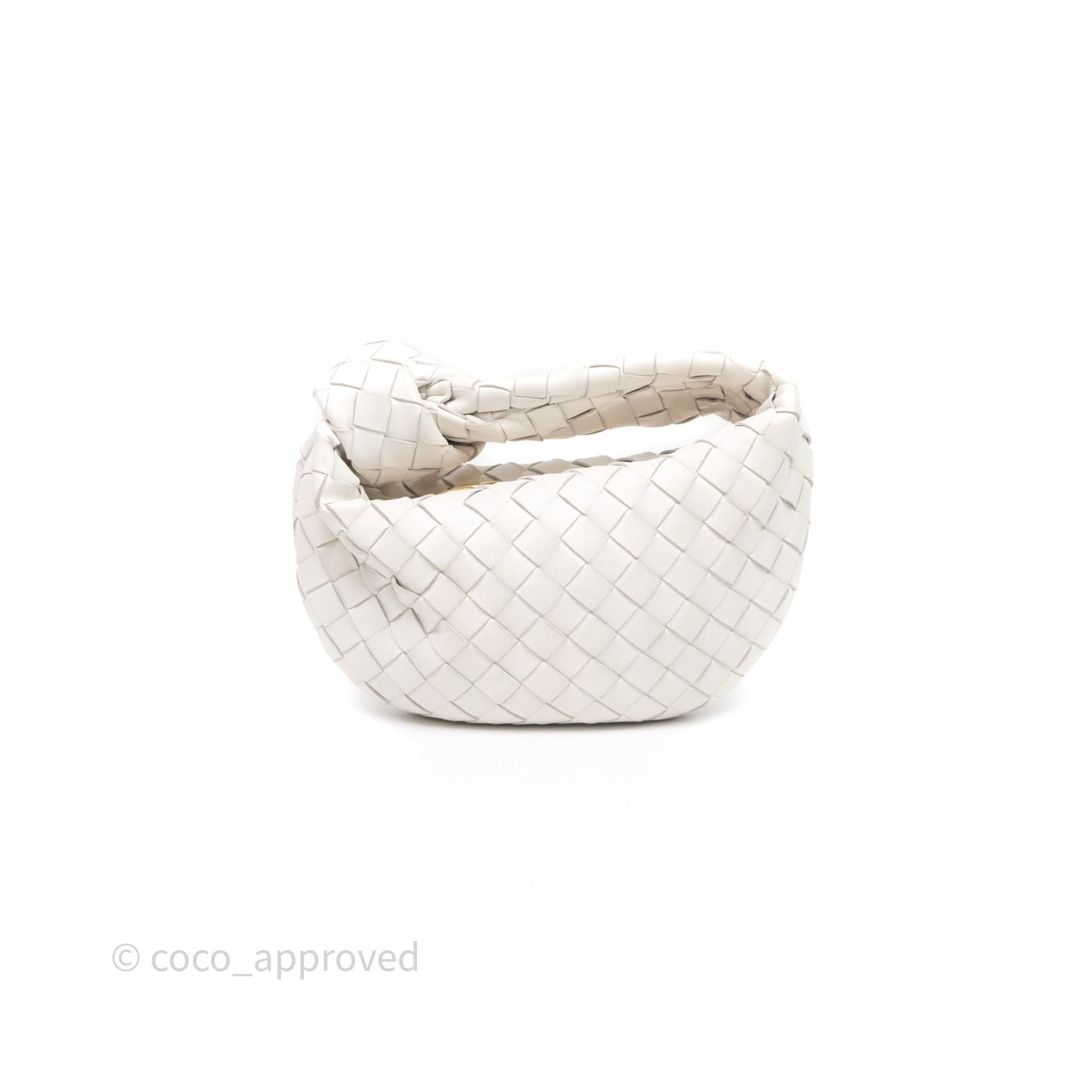 Bottega Veneta Mini Jodie Bag Intrecciato White Lambskin