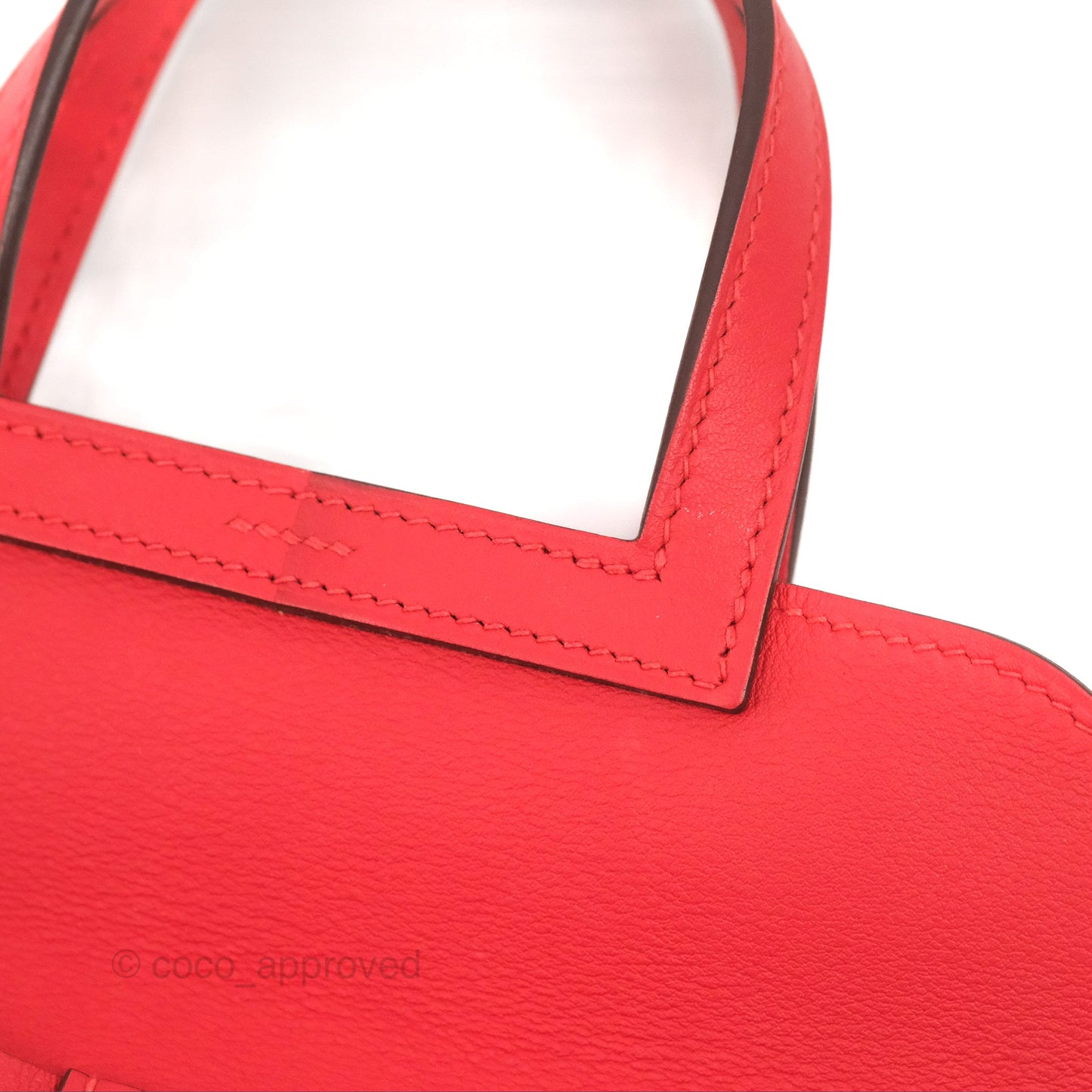 Hermès Halzan 22 Mini Red Swift Palladium Hardware