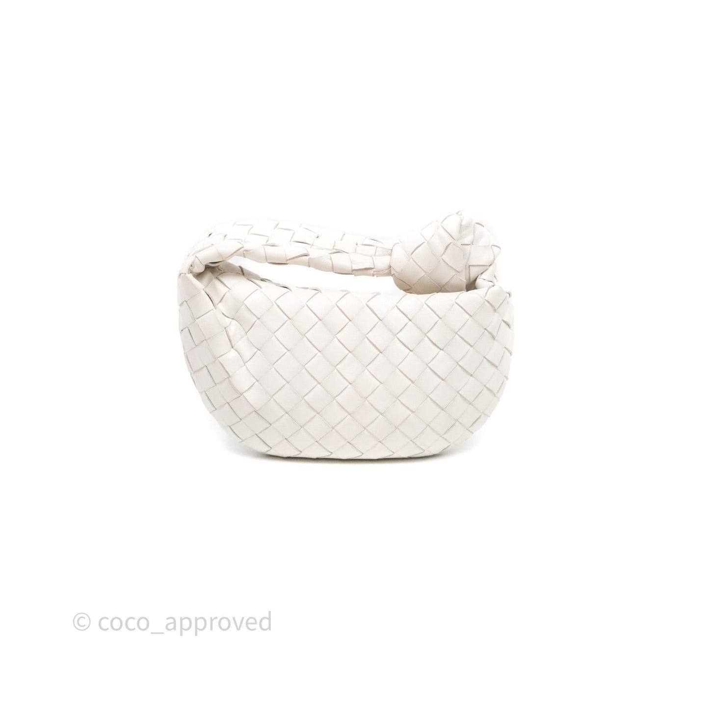 Bottega Veneta Mini Jodie Bag Intrecciato White Lambskin