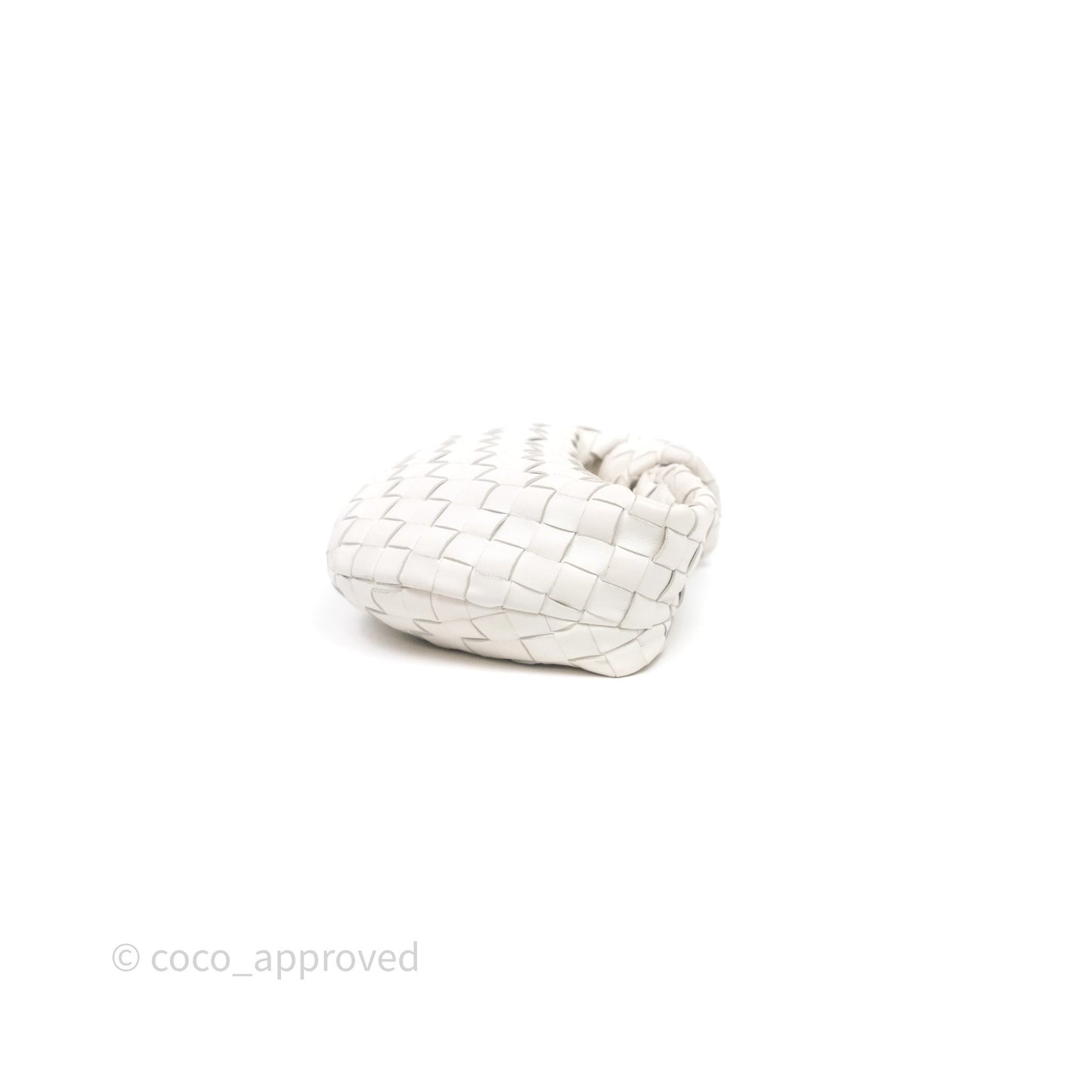 Bottega Veneta Mini Jodie Bag Intrecciato White Lambskin