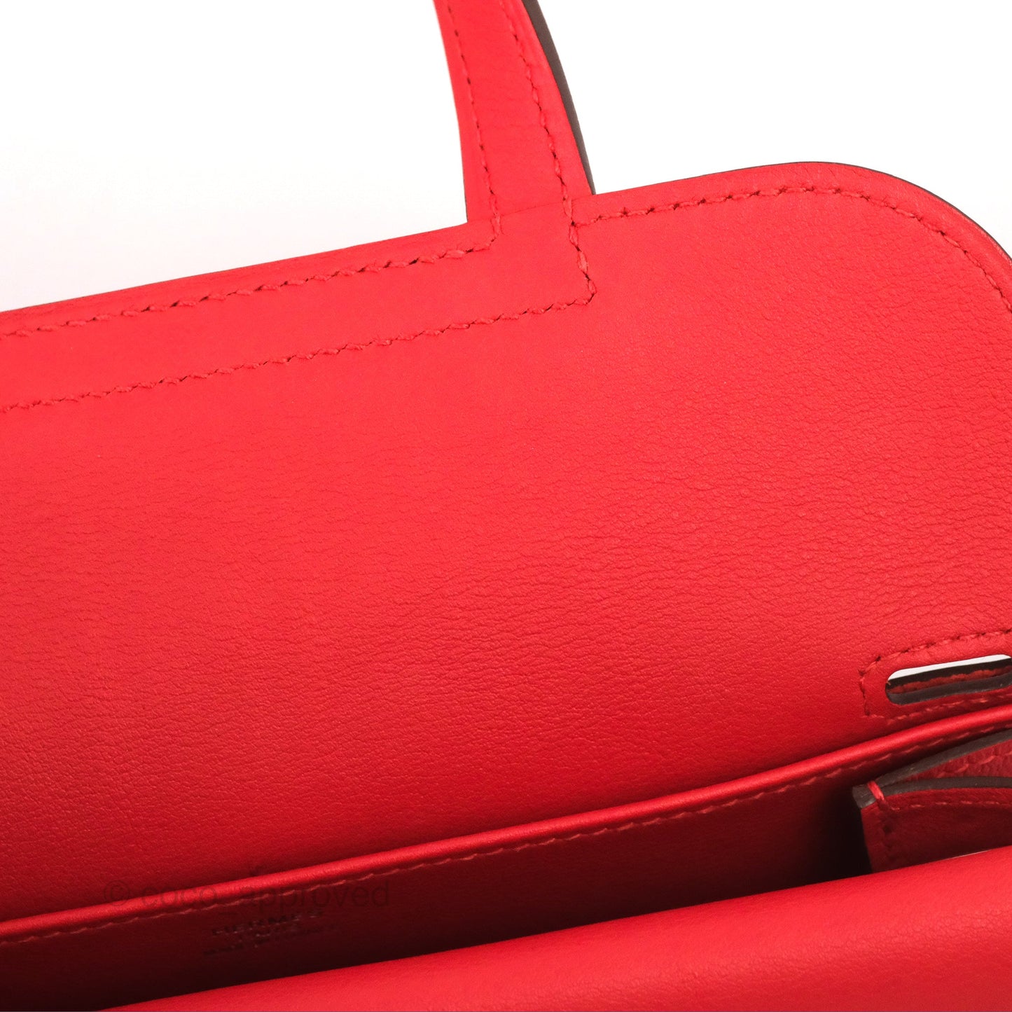 Hermès Halzan 22 Mini Red Swift Palladium Hardware