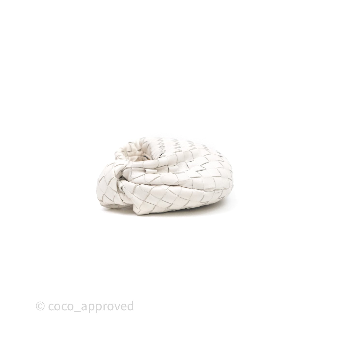 Bottega Veneta Mini Jodie Bag Intrecciato White Lambskin