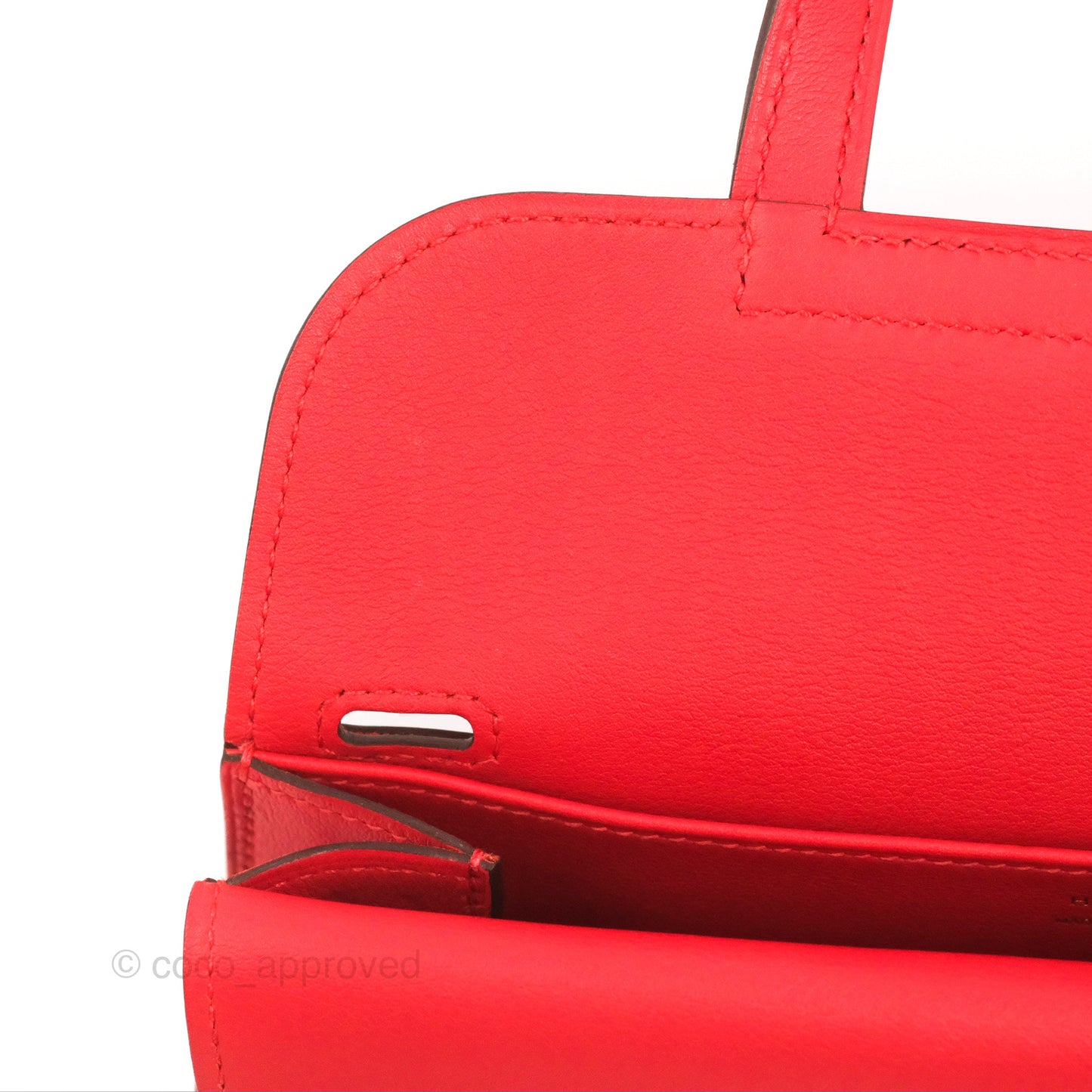Hermès Halzan 22 Mini Red Swift Palladium Hardware